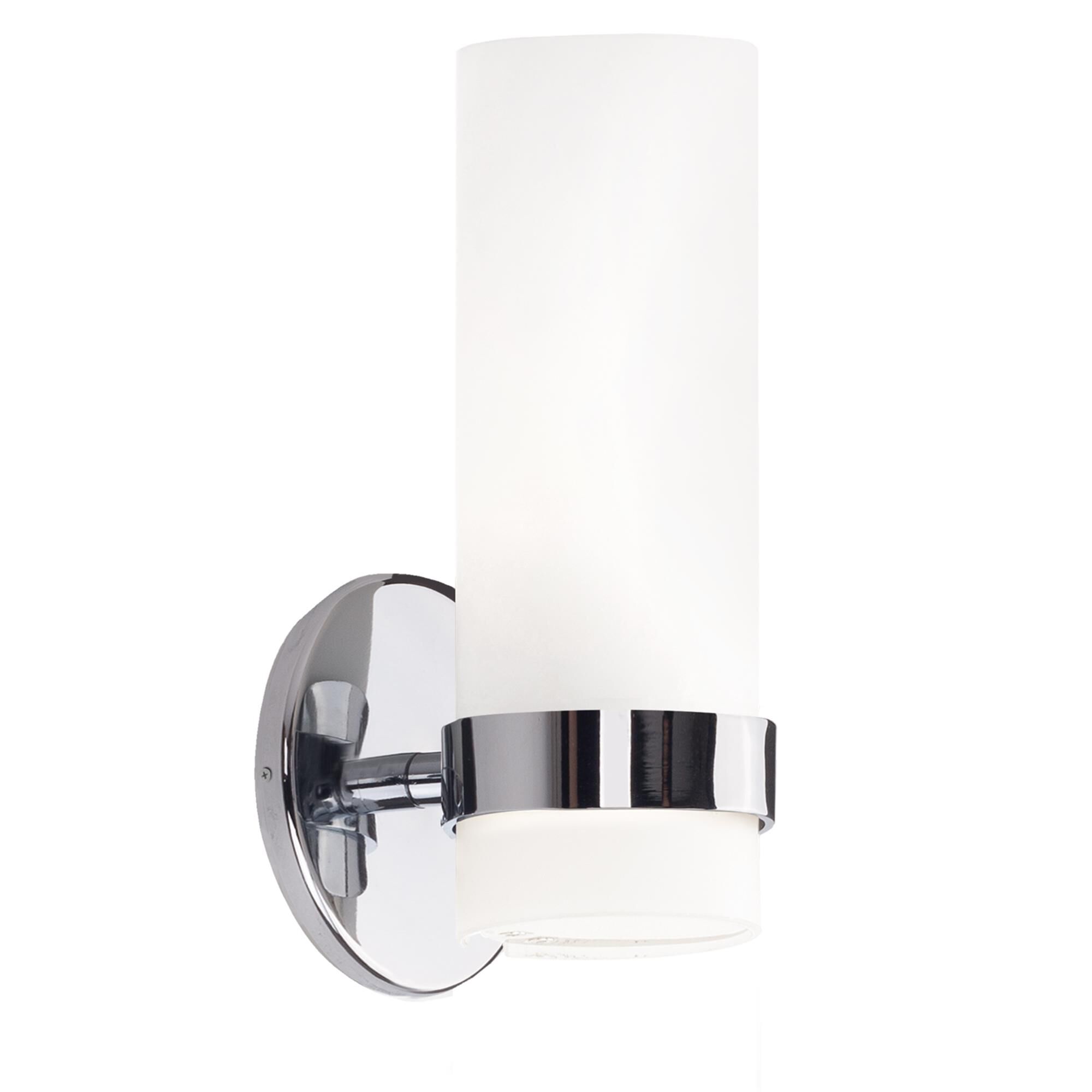 Shown in Chrome finish and White Opal glass