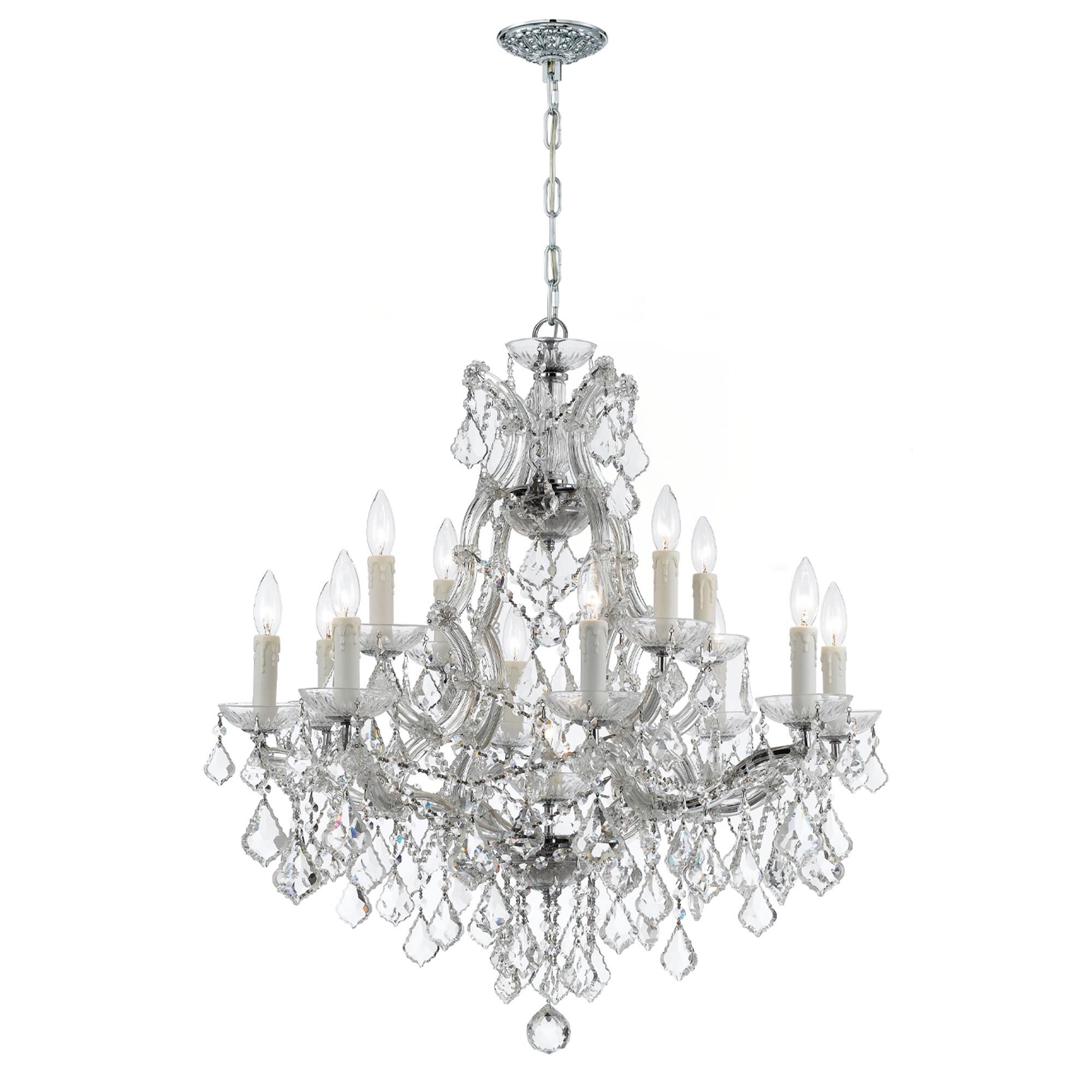 Shown in Polished Chrome finish and Clear Italian crystal