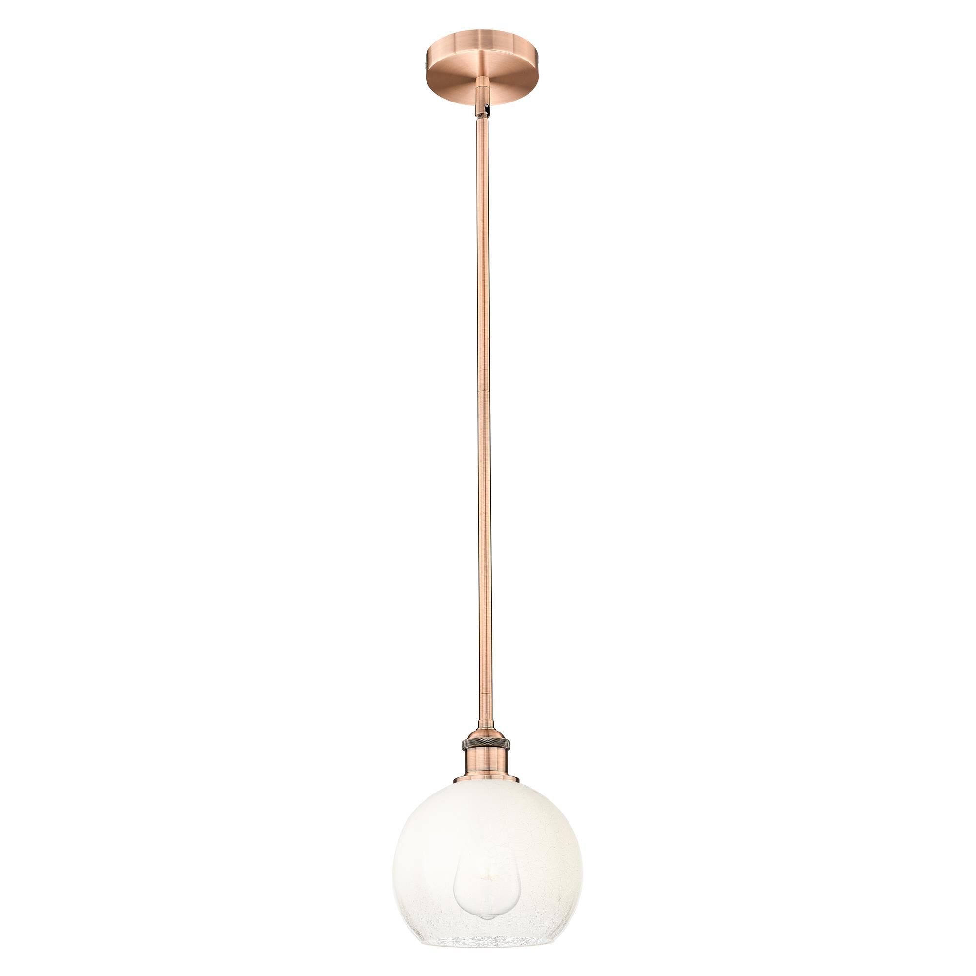 Shown in Antique Copper finish and Opal glass