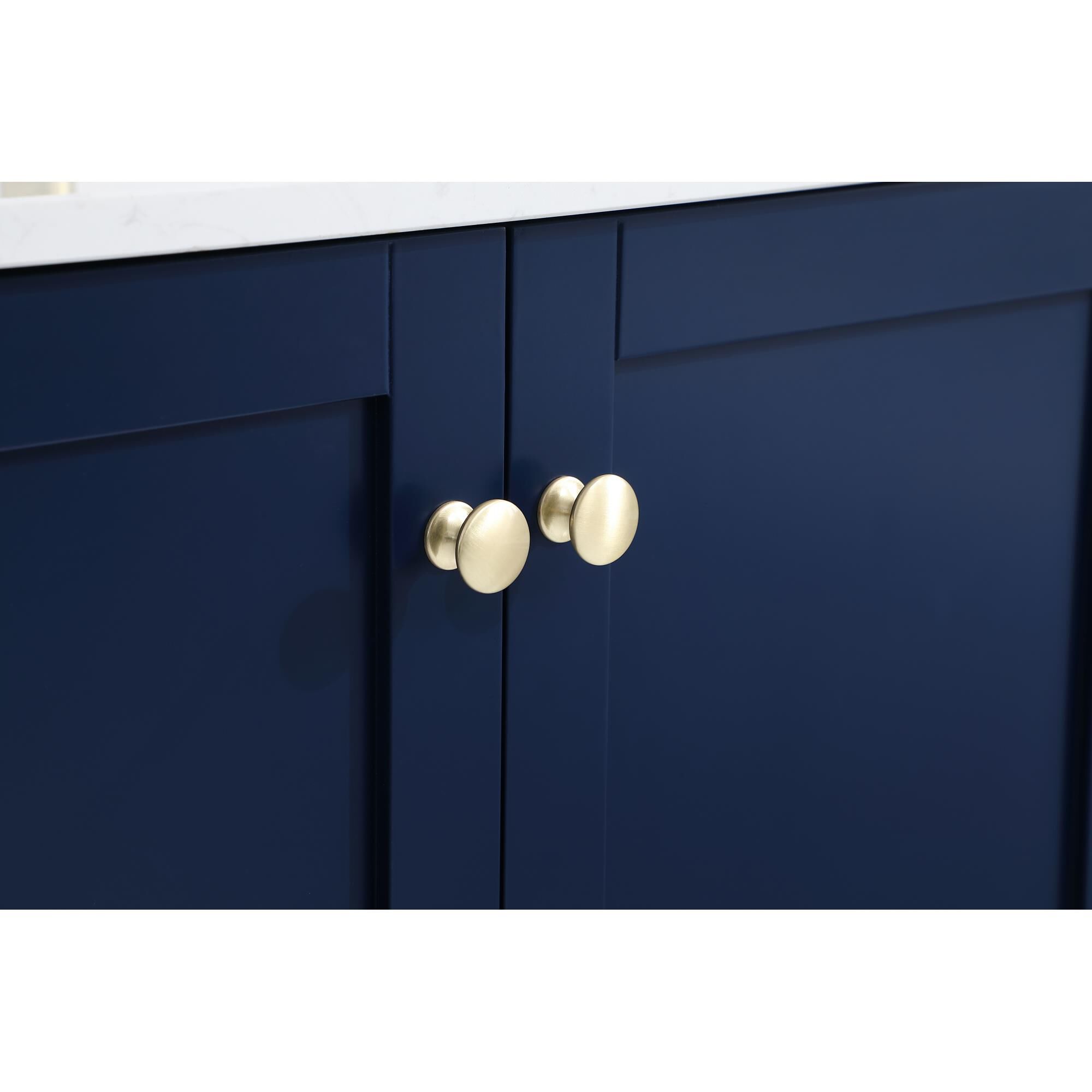 Shown in Blue And Gold With Calacatta Quartz finish
