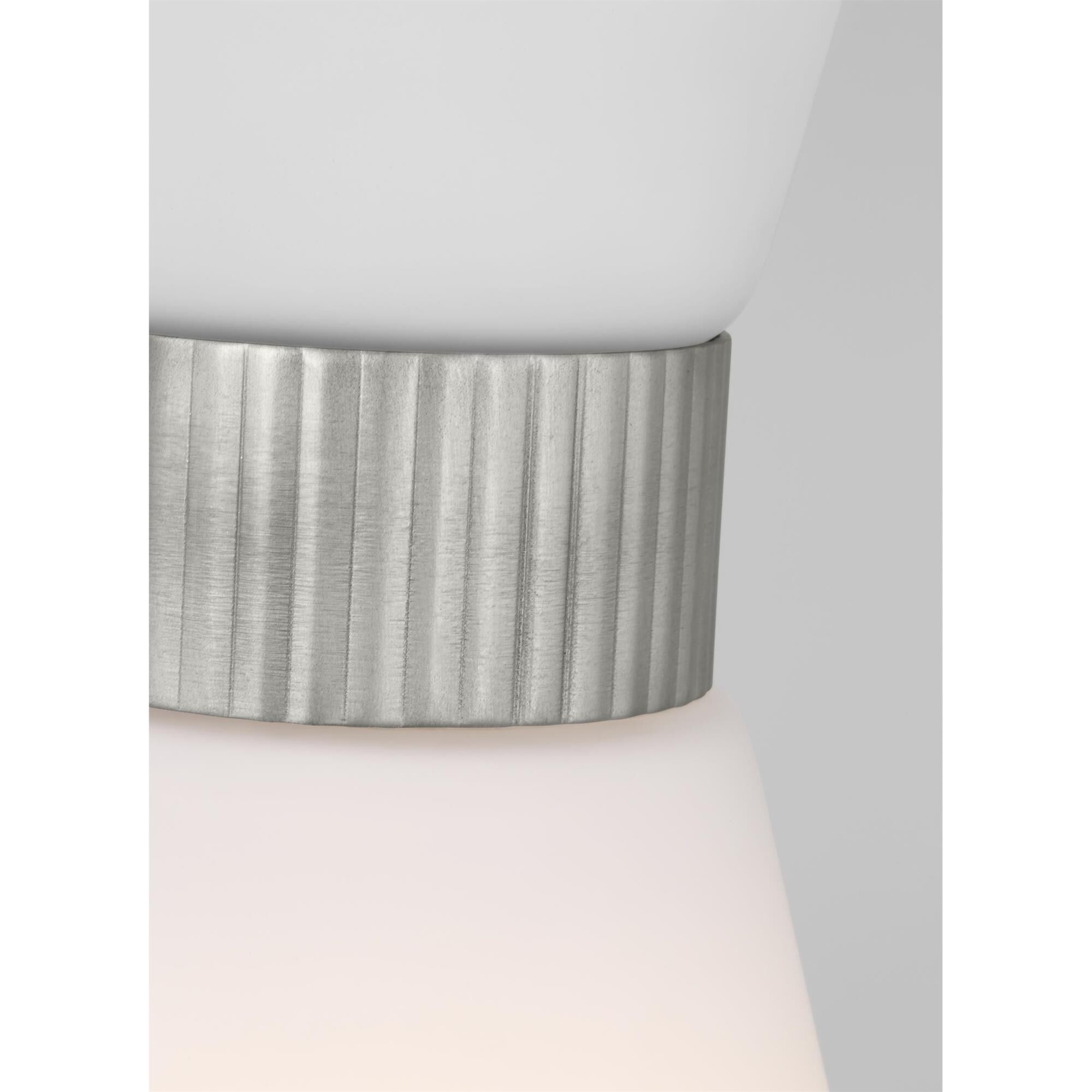 Shown in Brushed Steel finish and Etched White glass