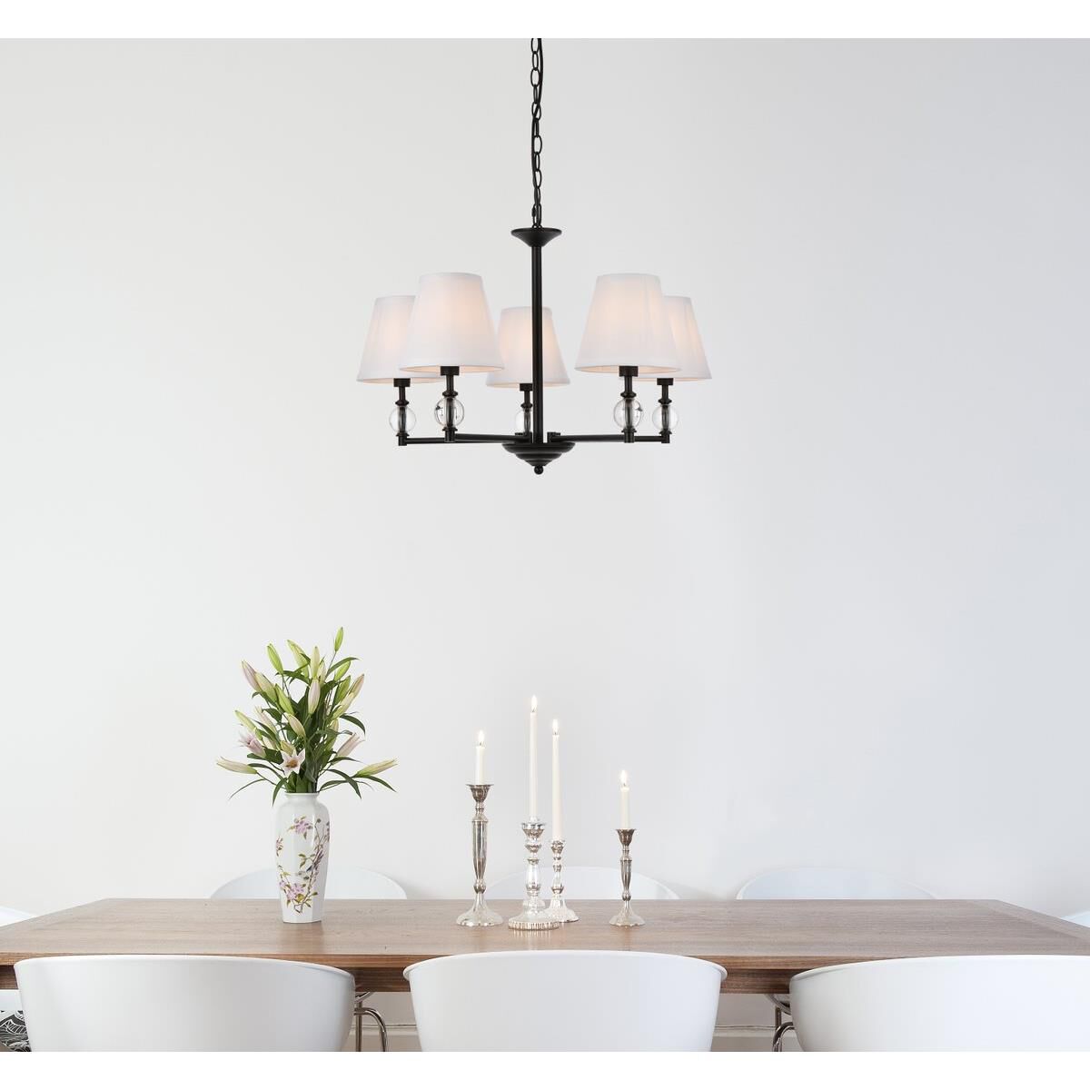 Bethany 27 Inch 5 Light Chandelier by Elegant Lighting