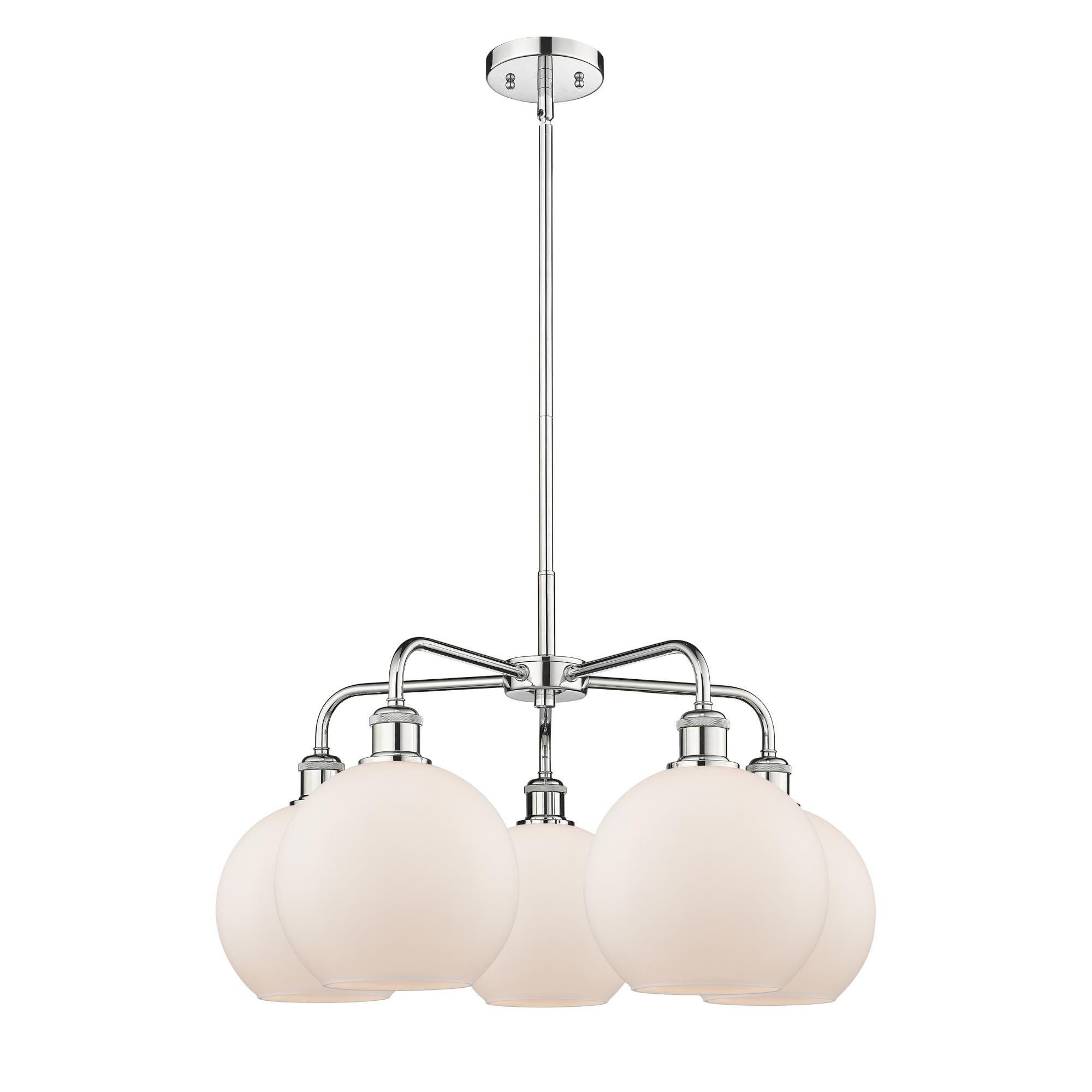 Shown in Polished Chrome finish and Matte White glass