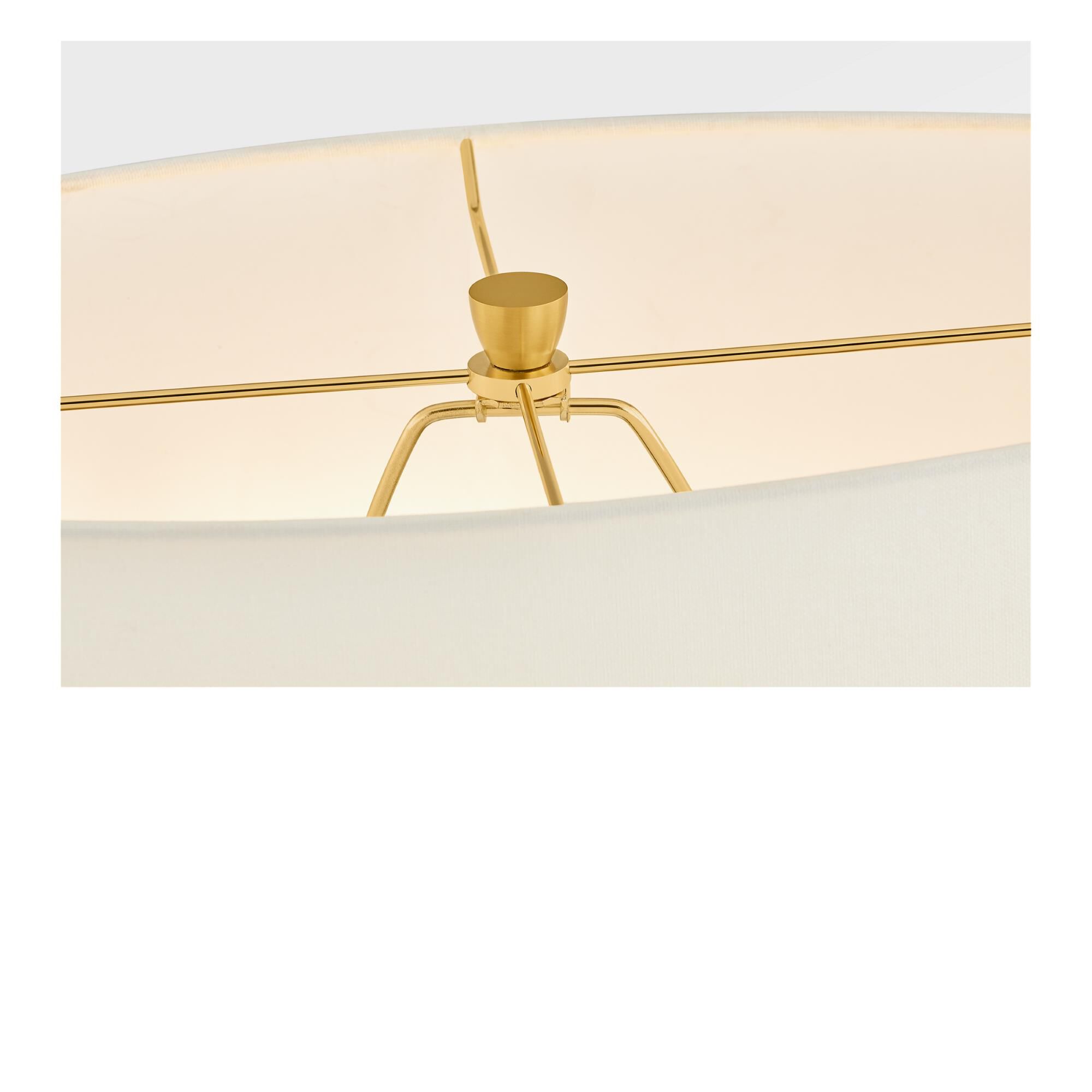 Shown in Cracked Honey finish and White Linen Fabric shade