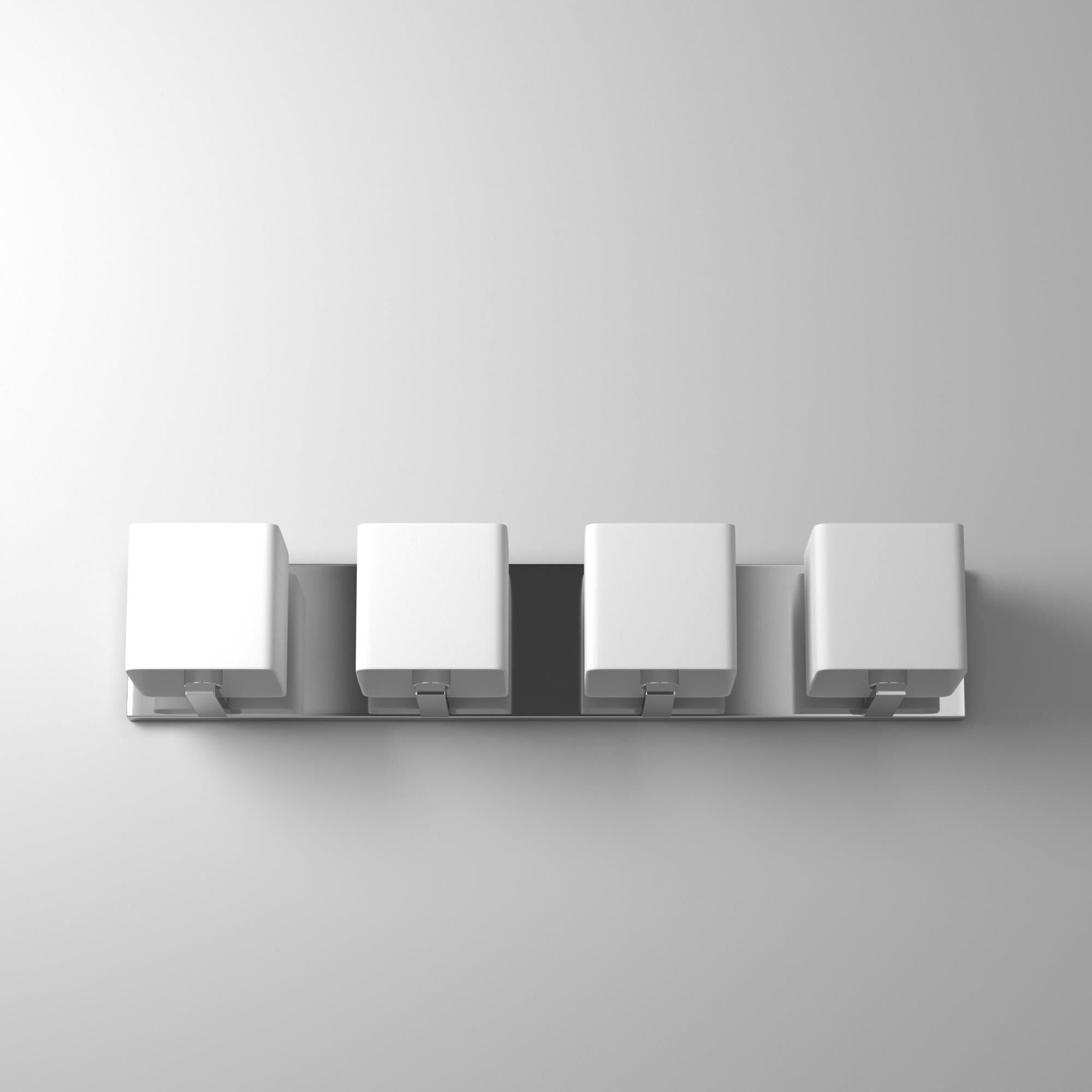 Shown in Polished Chrome finish and White Frosted glass