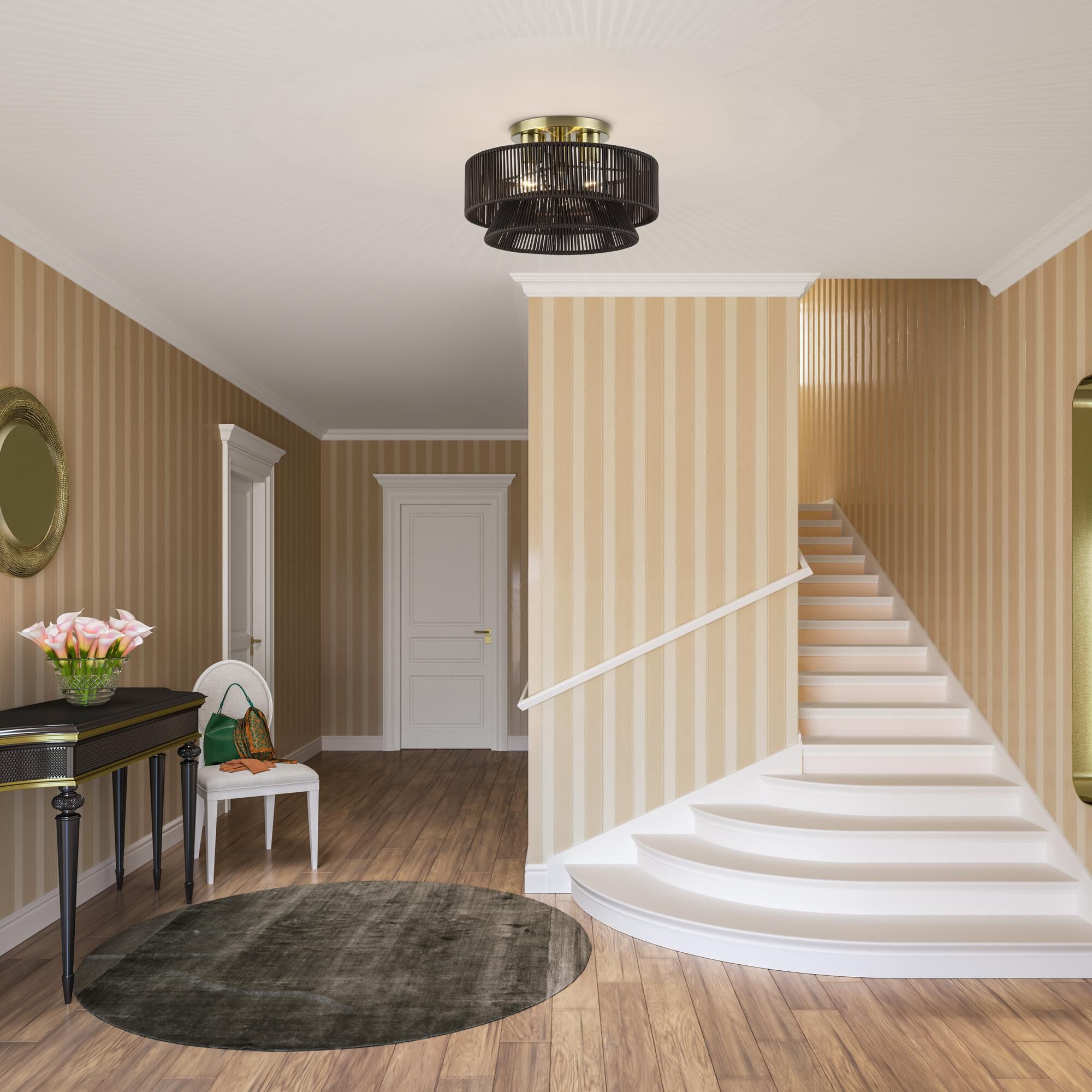 Florell 15 Inch Semi Flush Mount by Livex Lighting