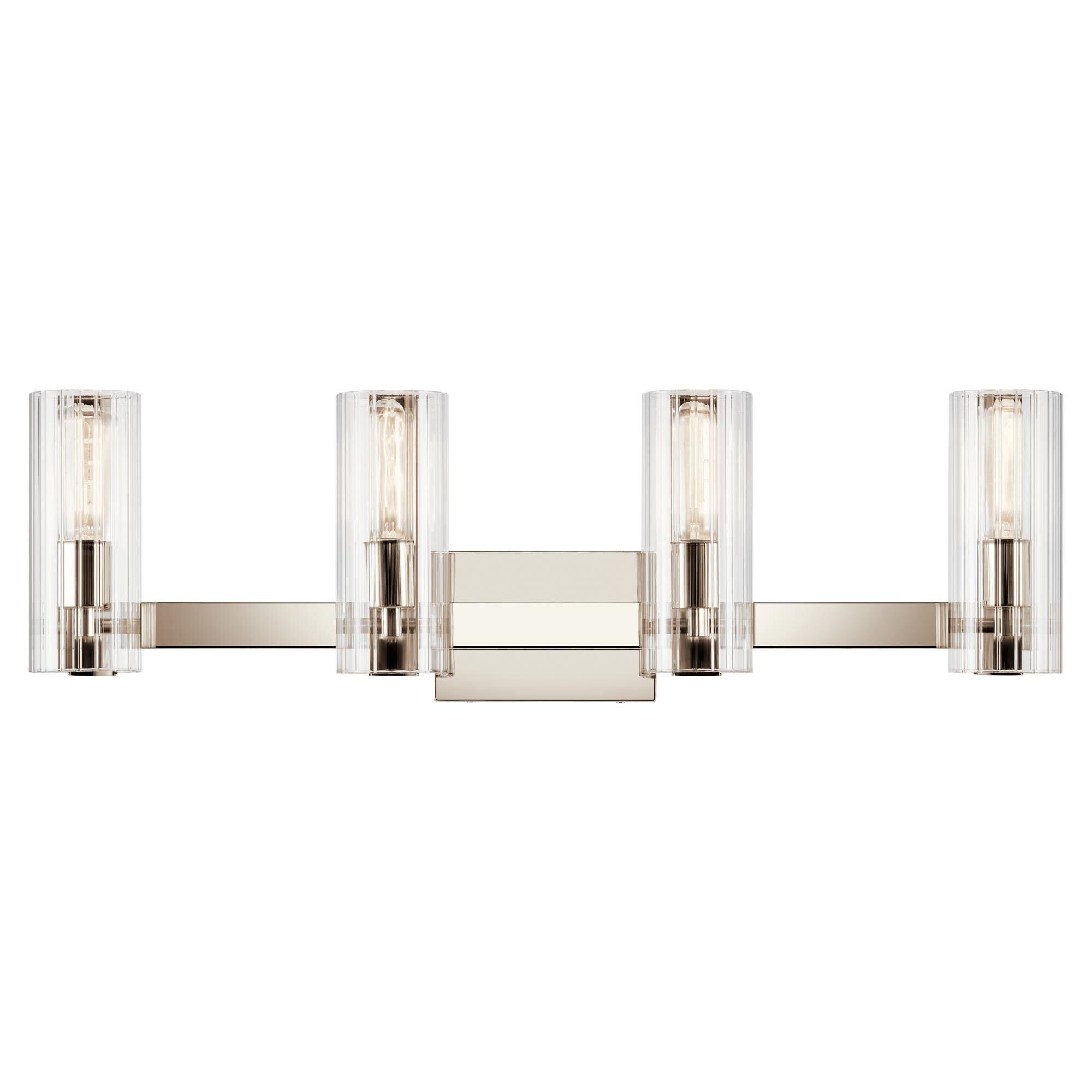 Shown in Polished Nickel finish and Clear Fluted glass