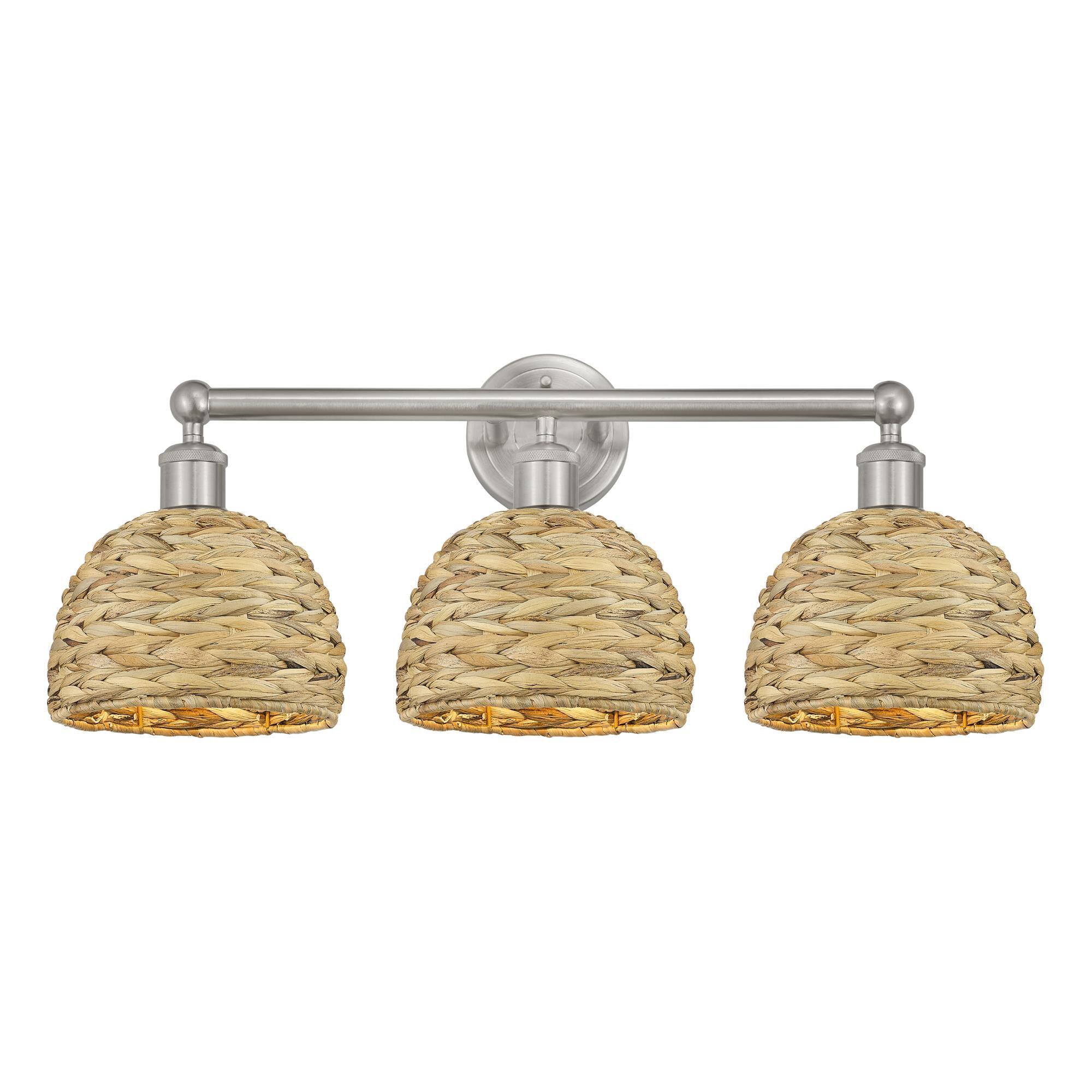 Shown in Brushed Satin Nickel finish and Natural shade
