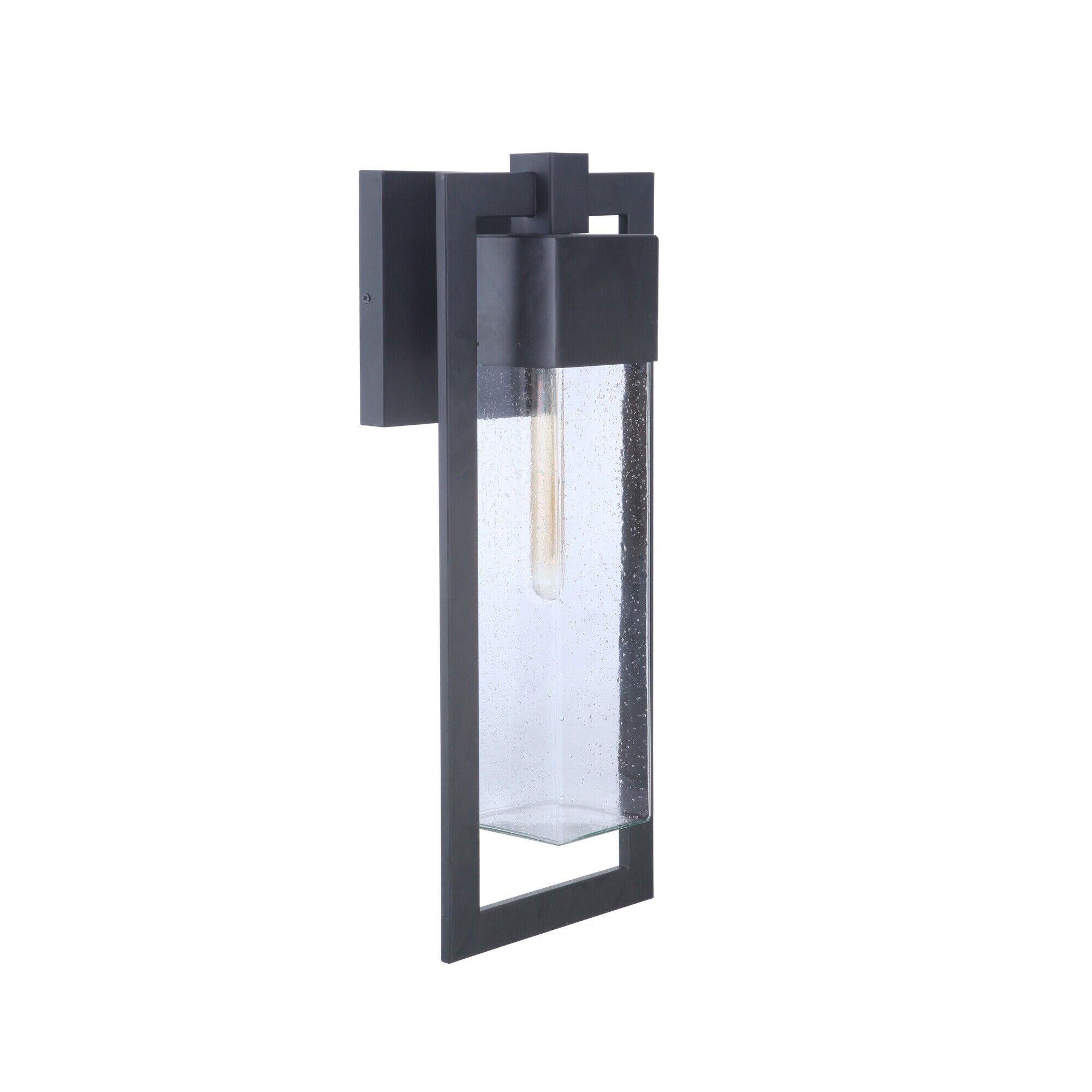 Shown in Midnight finish and Clear Seeded glass and Glass shade