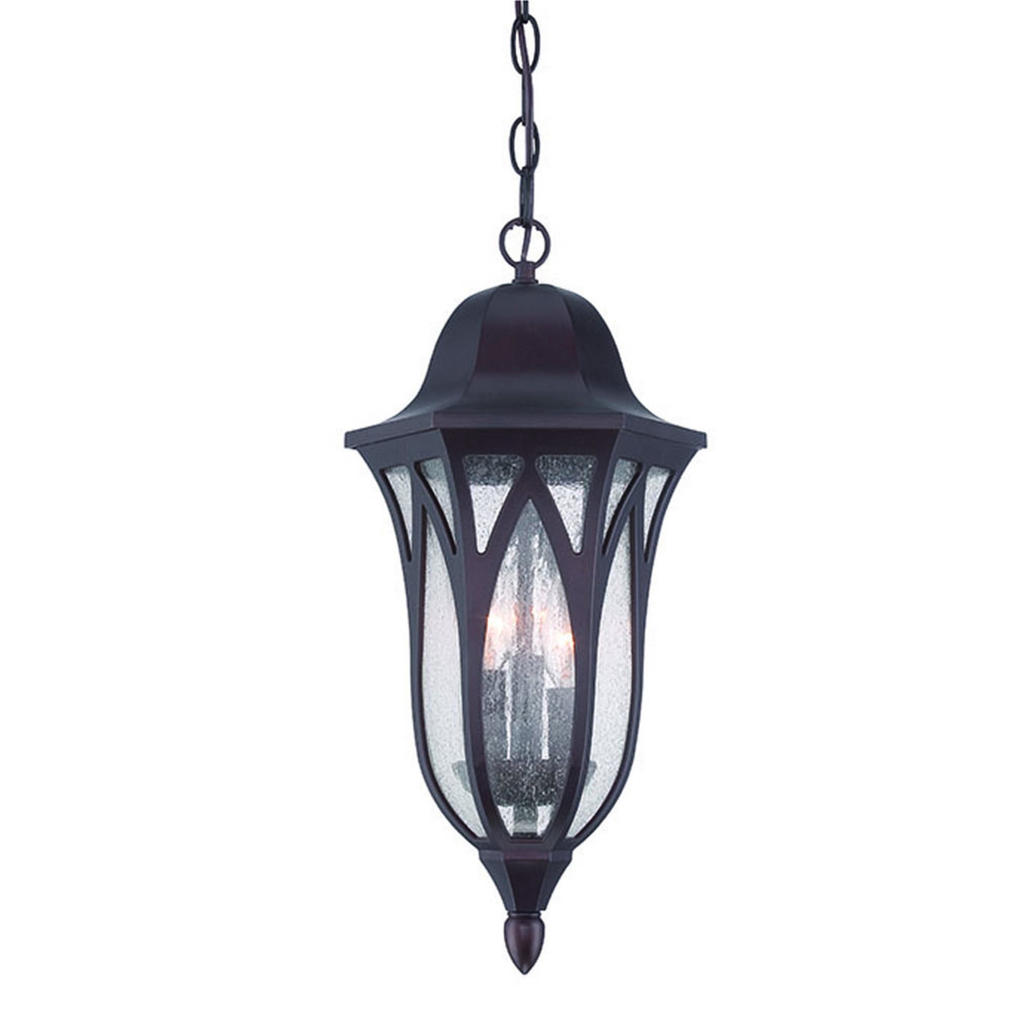 Shown in Architectural Bronze finish and Clear glass and Clear Seeded Glass Panes shade