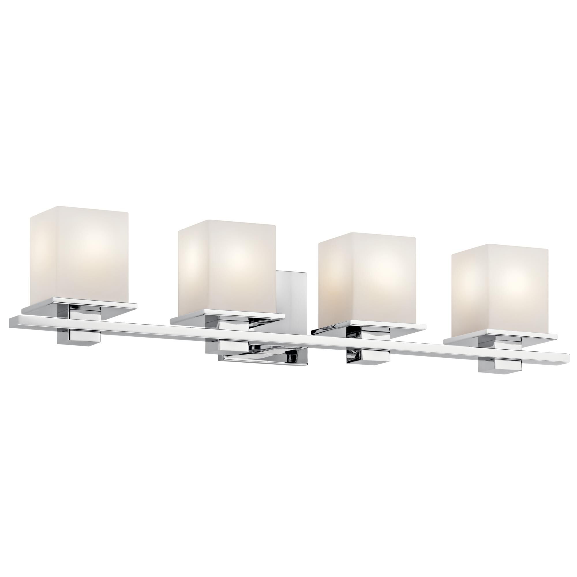 Shown in Chrome finish and Satin Etched Cased Opal glass
