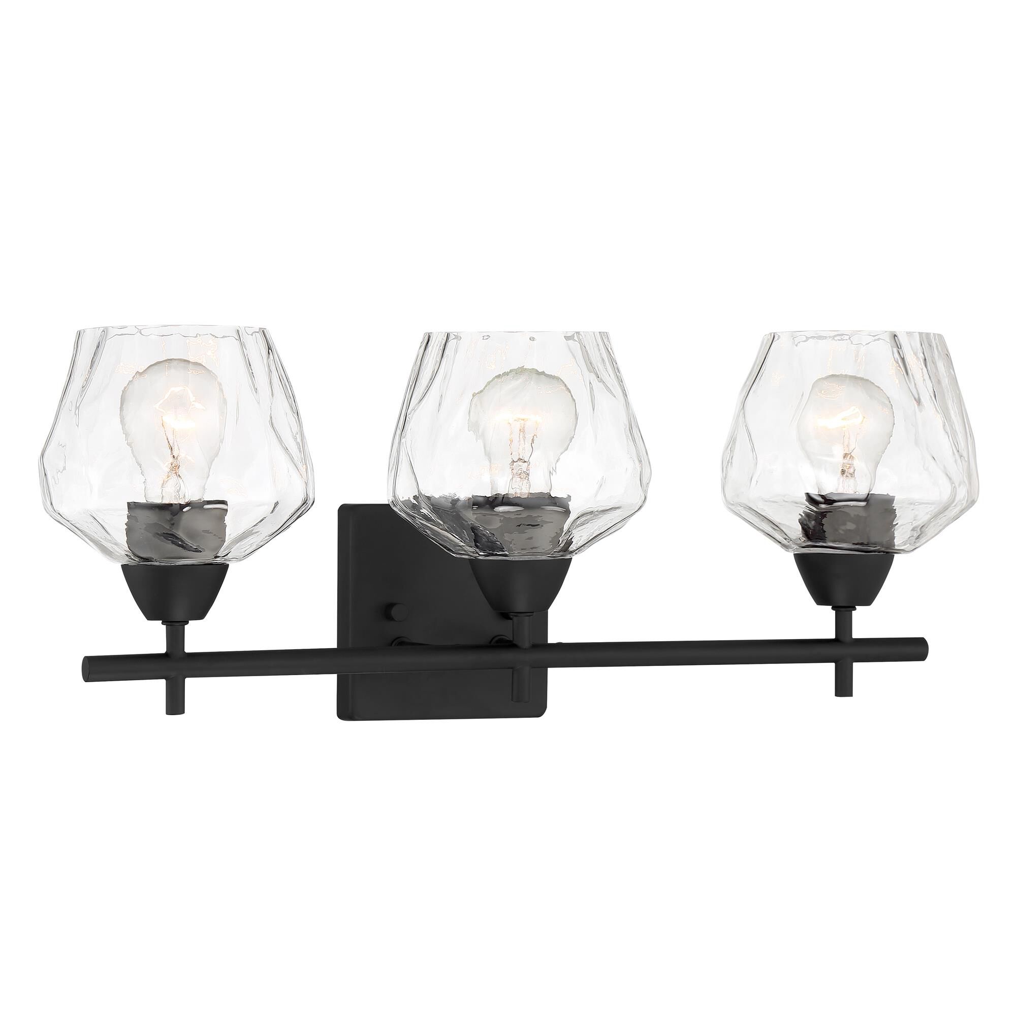 Shown in Coal finish and Clear glass and Glass shade