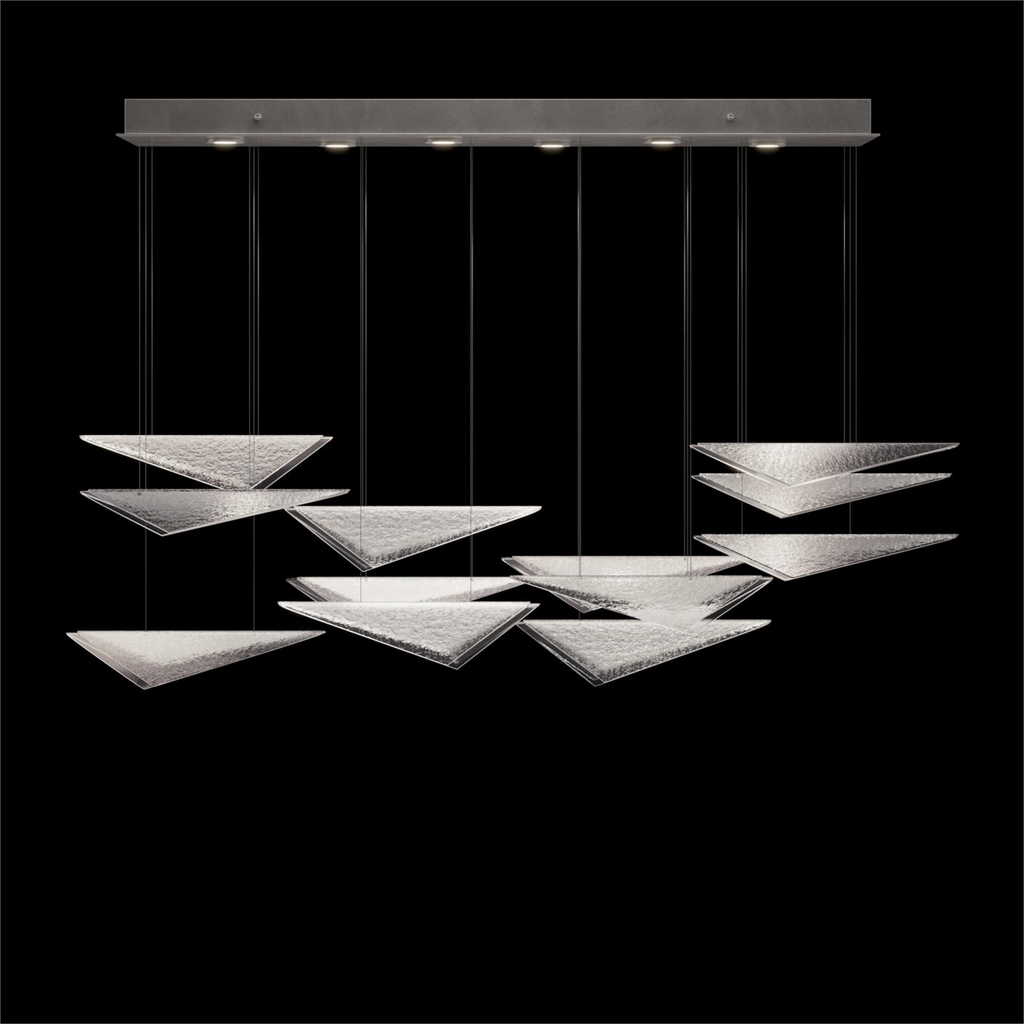 Shown in Silver finish and Clear Hammered glass