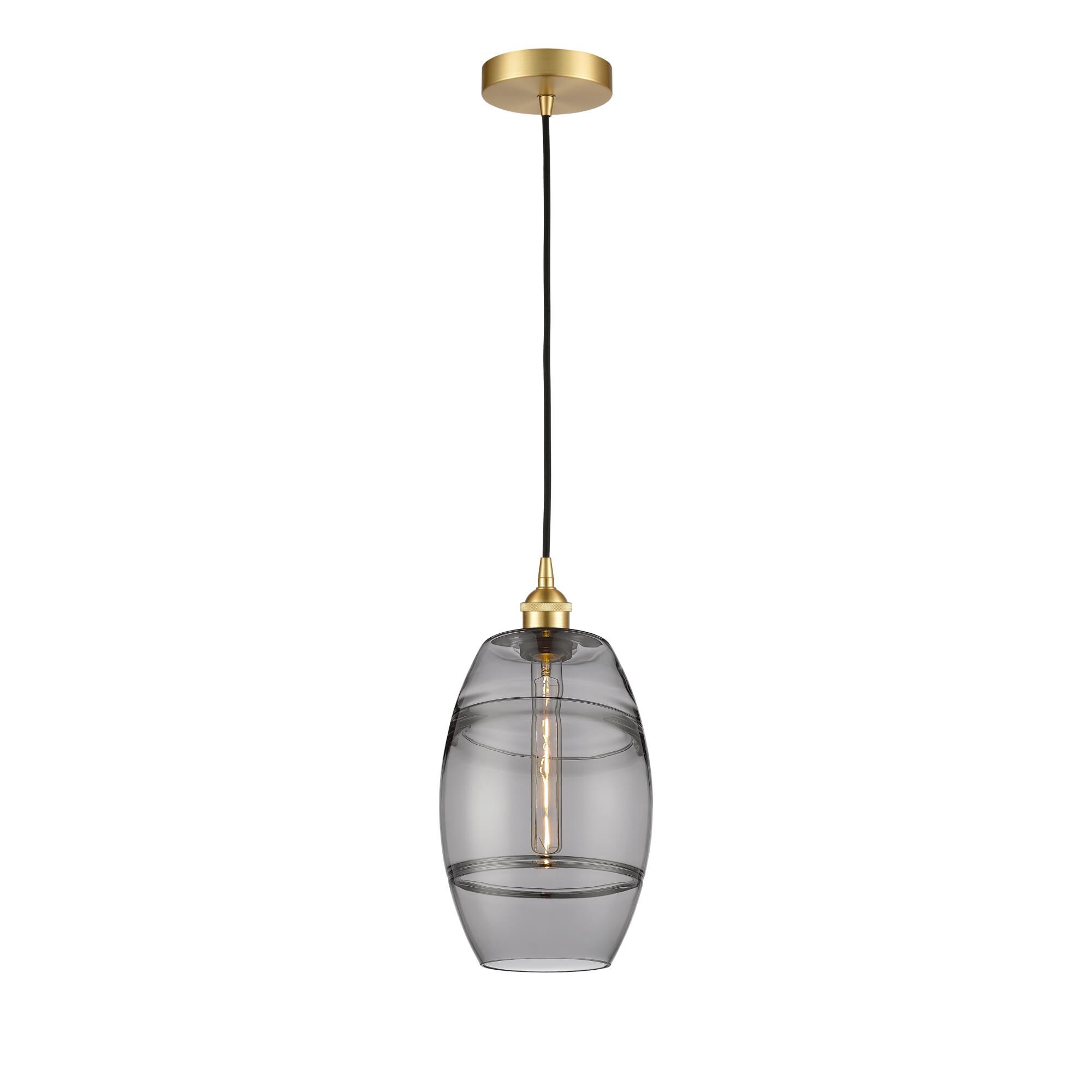 Shown in Satin Gold finish and Light Smoke glass