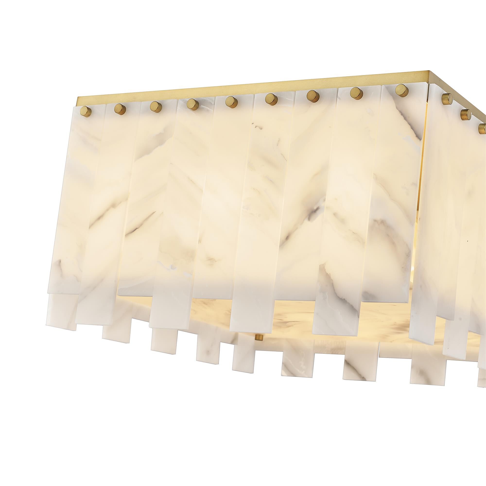 Shown in Rubbed Brass finish and Alabaster Resin shade