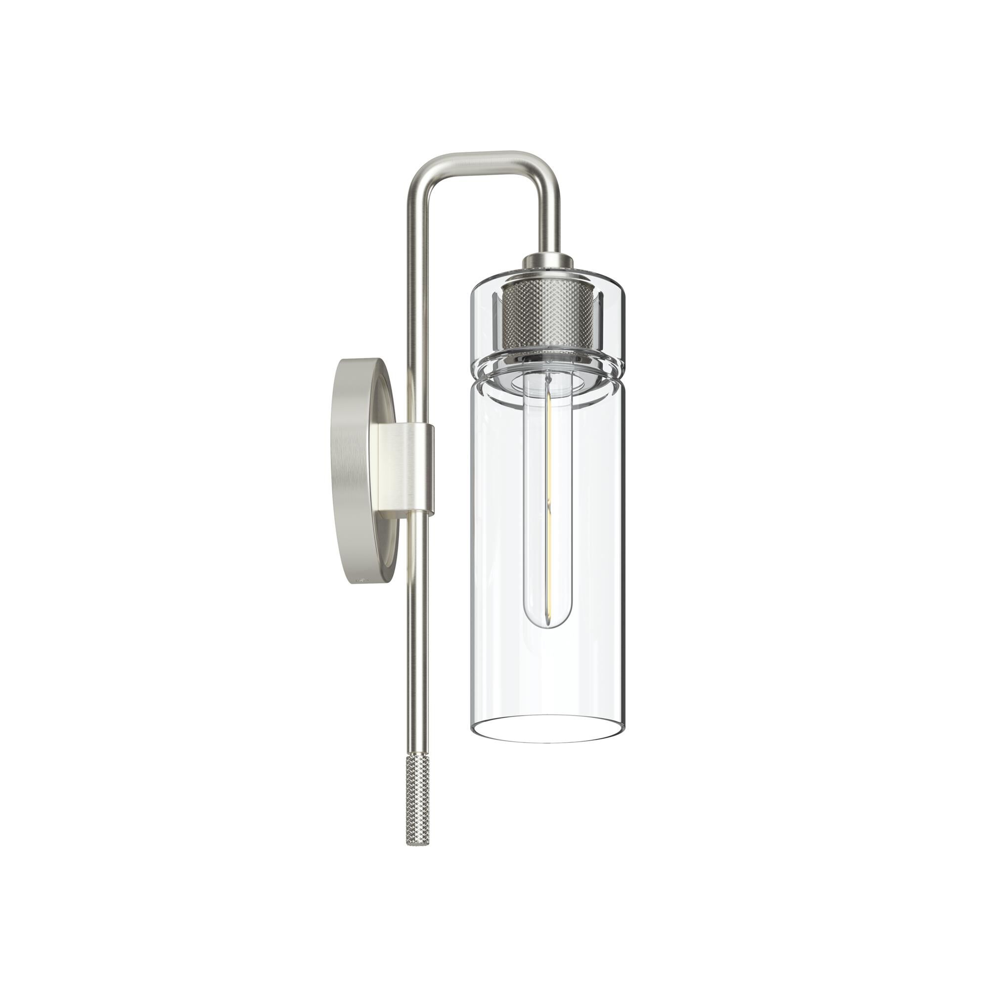 Shown in Brushed Nickel finish and Clear glass