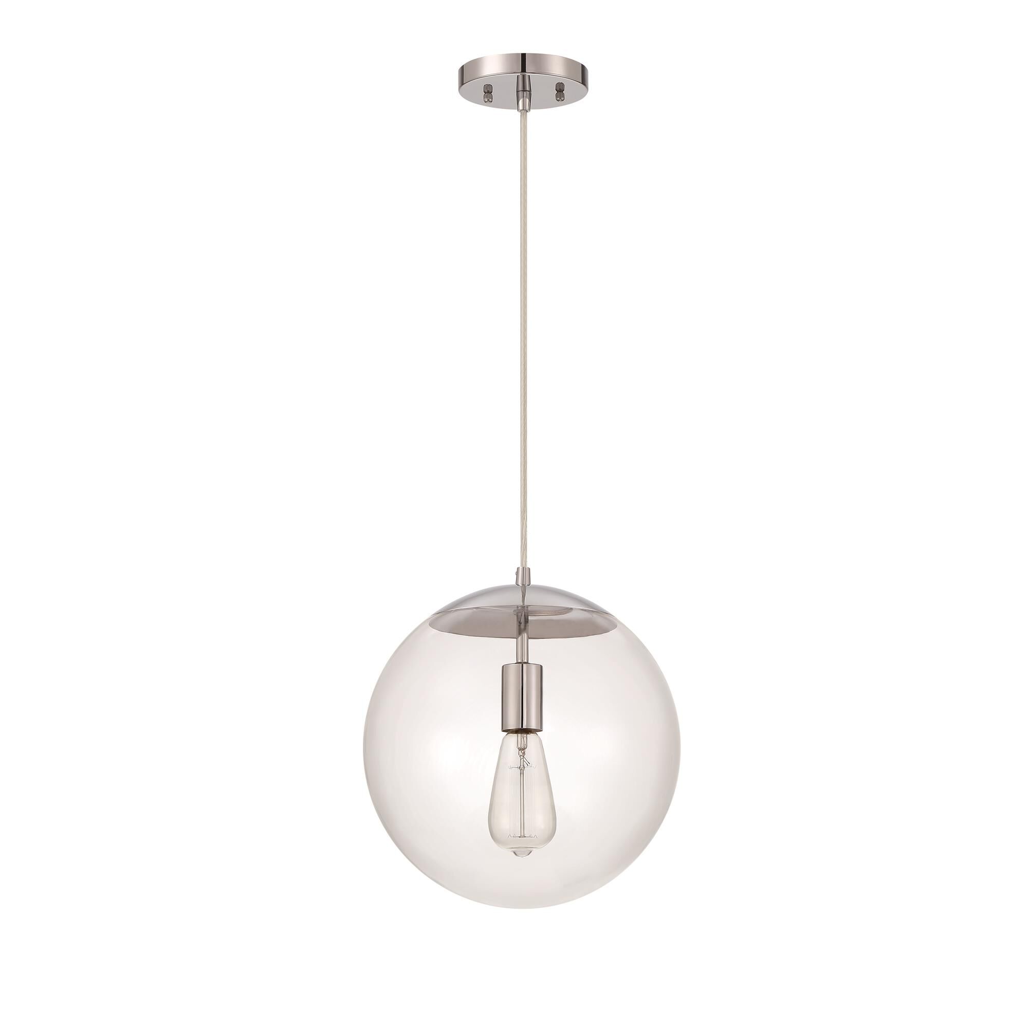Shown in Chrome finish and Clear glass