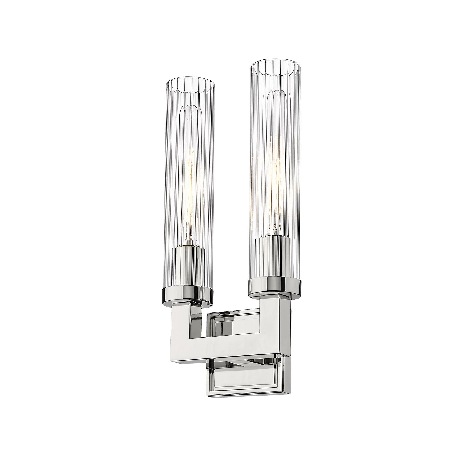 Shown in Polished Nickel finish and Glass shade