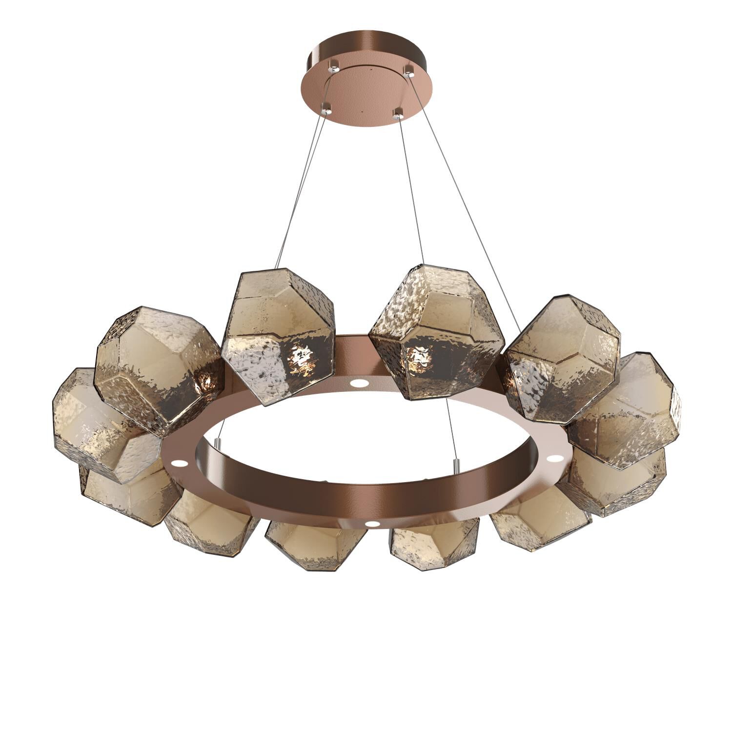 Shown in Burnished Bronze finish and Bronze Blown glass