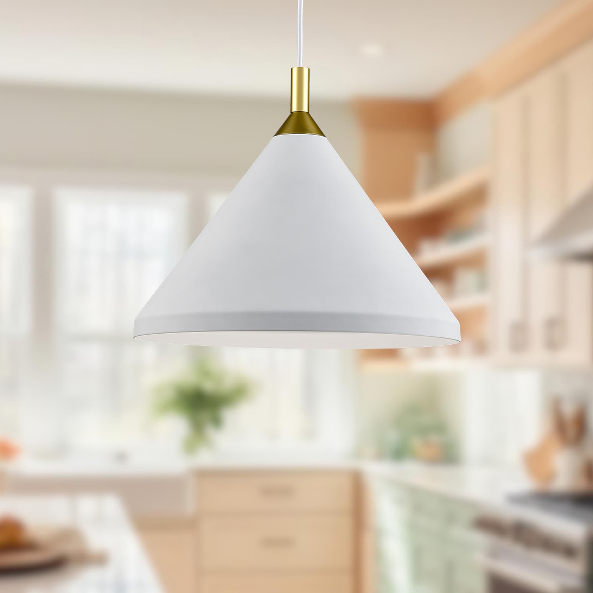 Shown in White - Gold finish and Aluminium shade