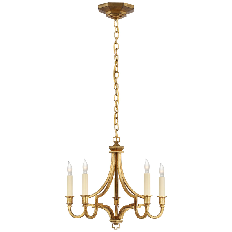 Chapman & Myers Mykonos 15 Inch 5 Light LED Mini Chandelier by Visual Comfort Signature Collection
