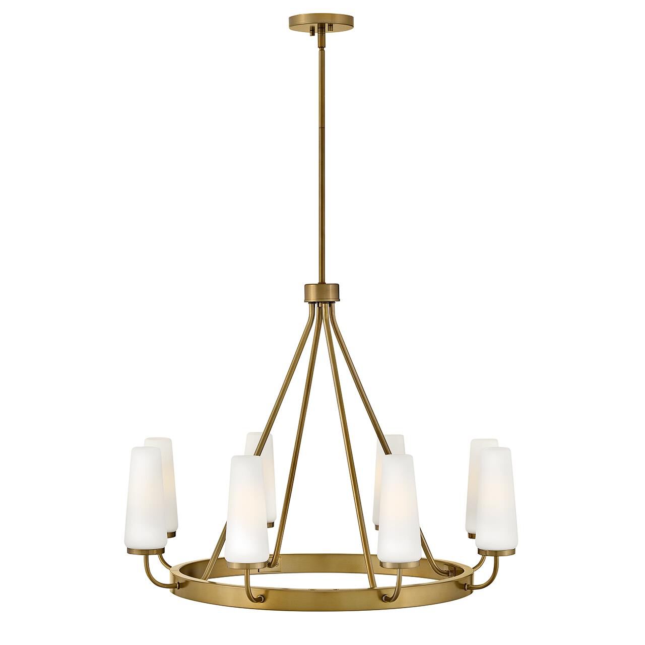 Shown in Gold finish and Etched Opal glass