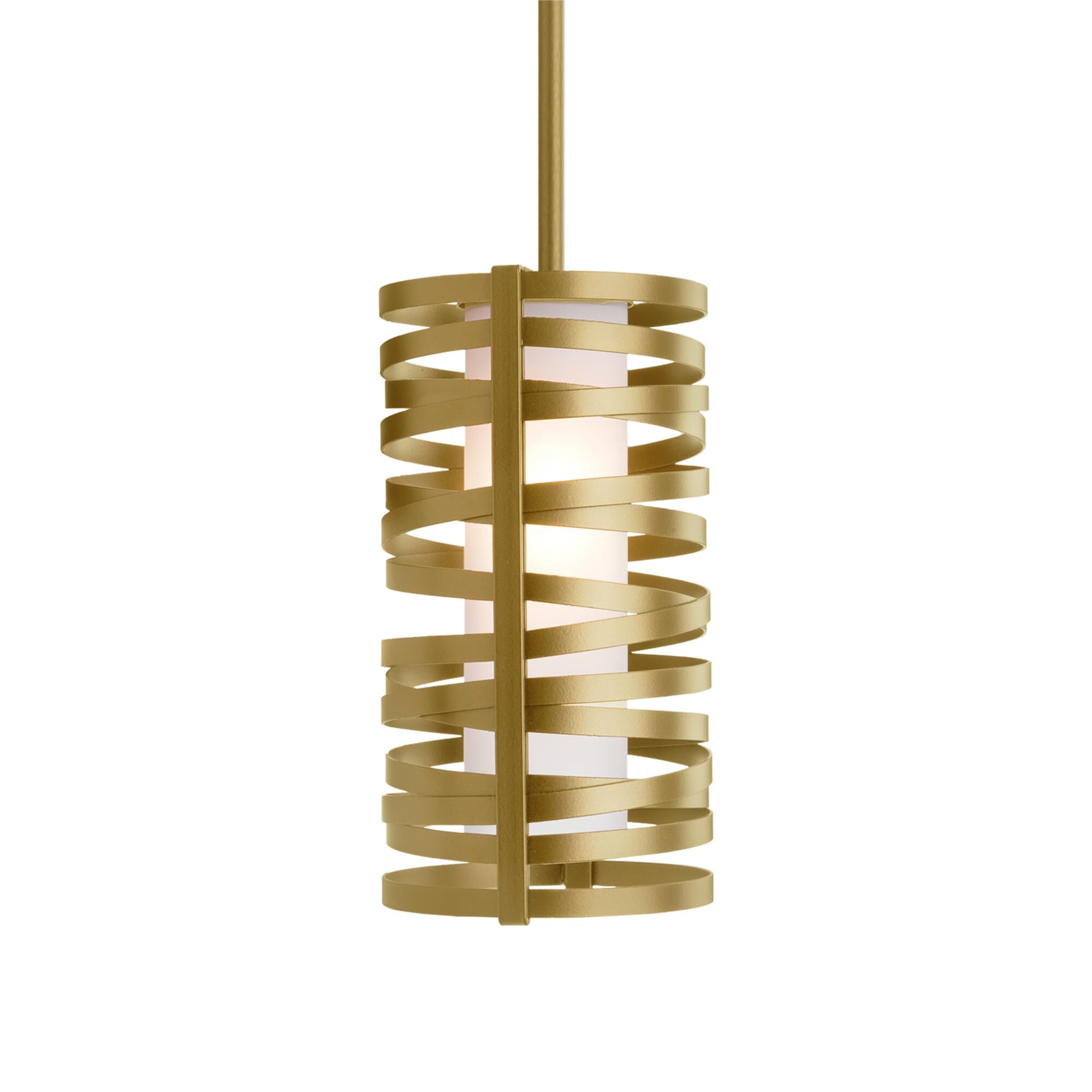 Shown in Gilded Brass finish and Frosted glass