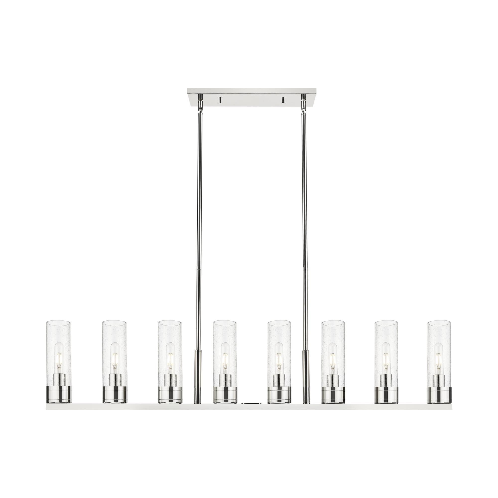 Shown in Polished Nickel finish and Seedy glass