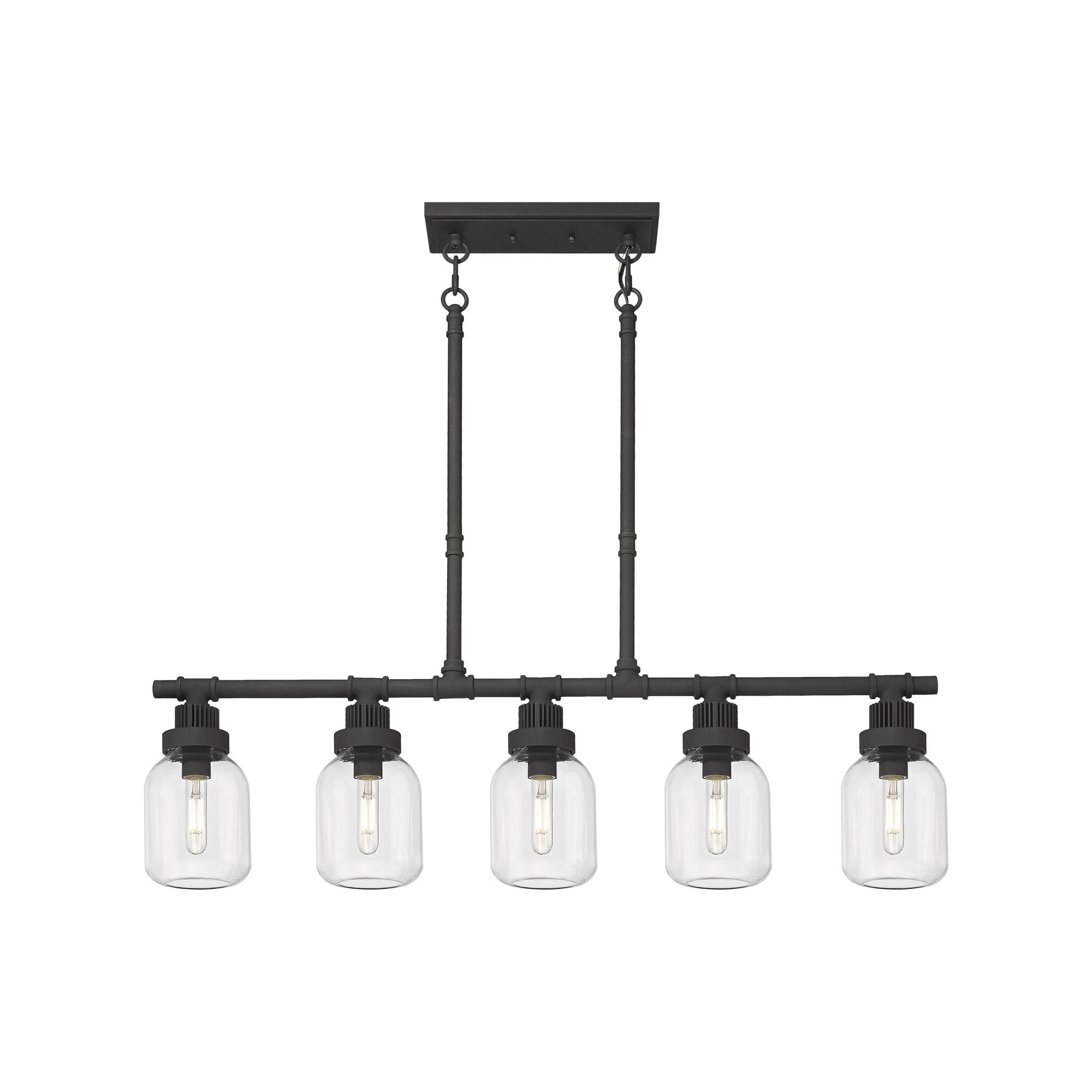 Shown in Textured Black finish and Clear glass