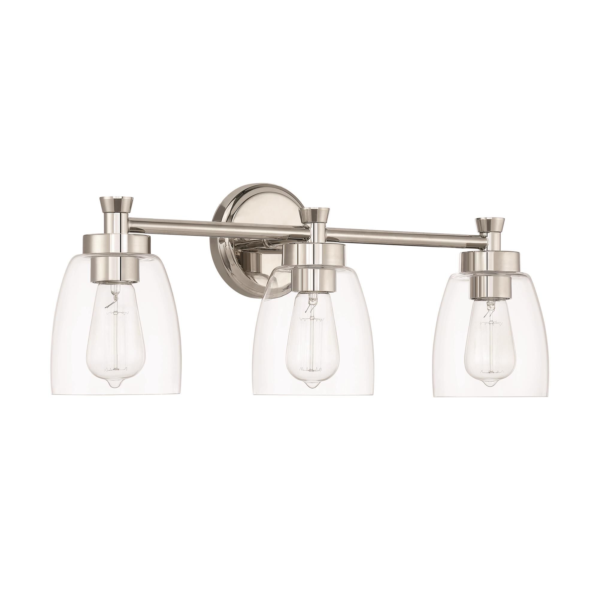 Shown in Polished Nickel finish and Clear glass