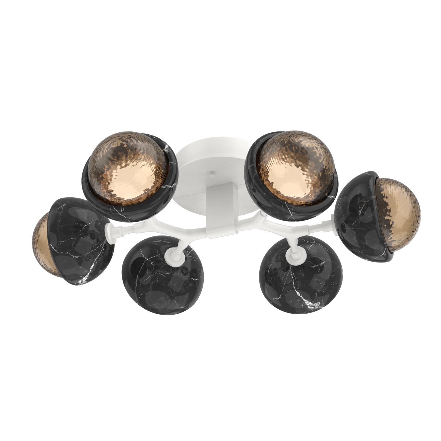 Shown in Salt White finish and Bronze glass and Black Marble accent