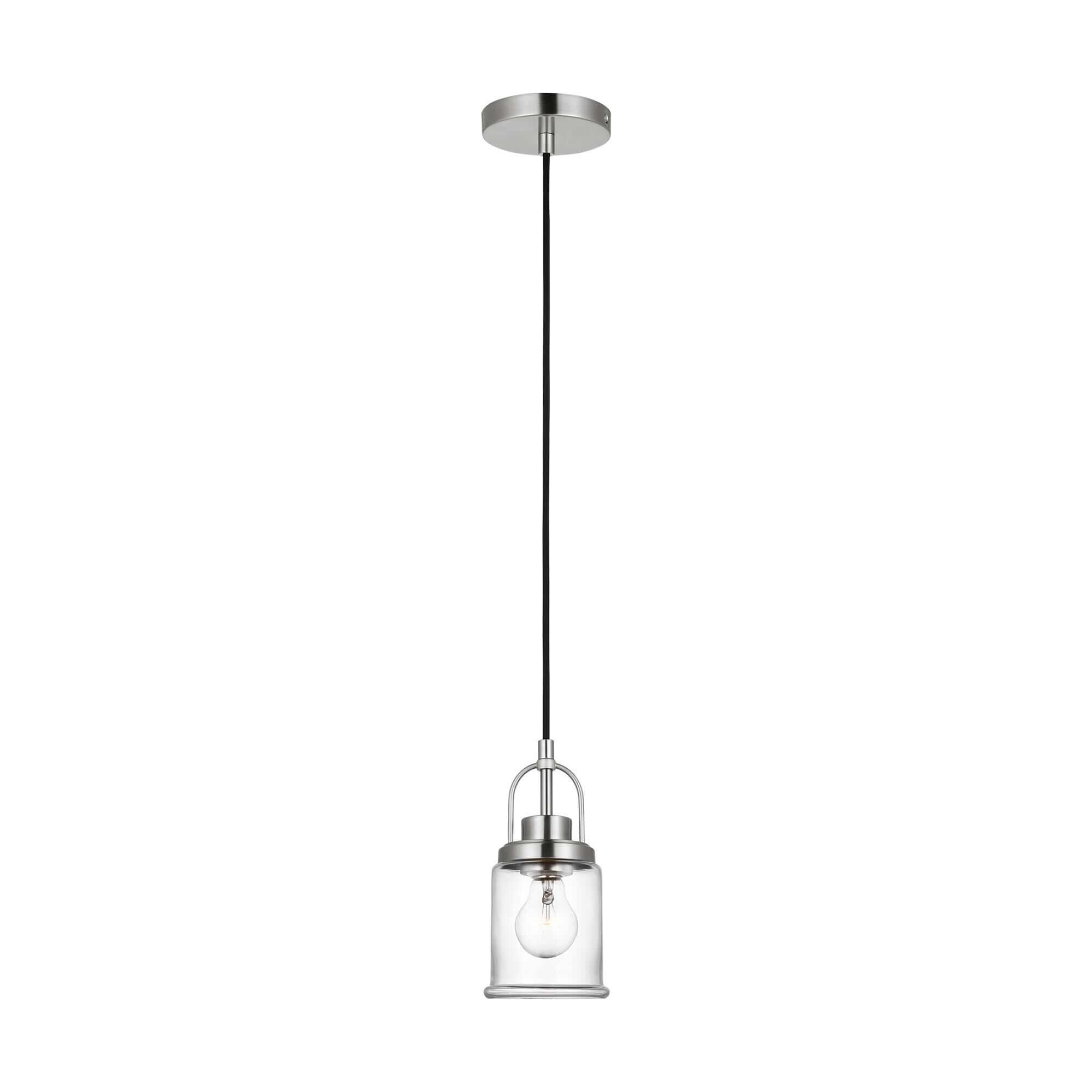 Shown in Brushed Nickel Silver finish and Clear glass and Clear Glass shade