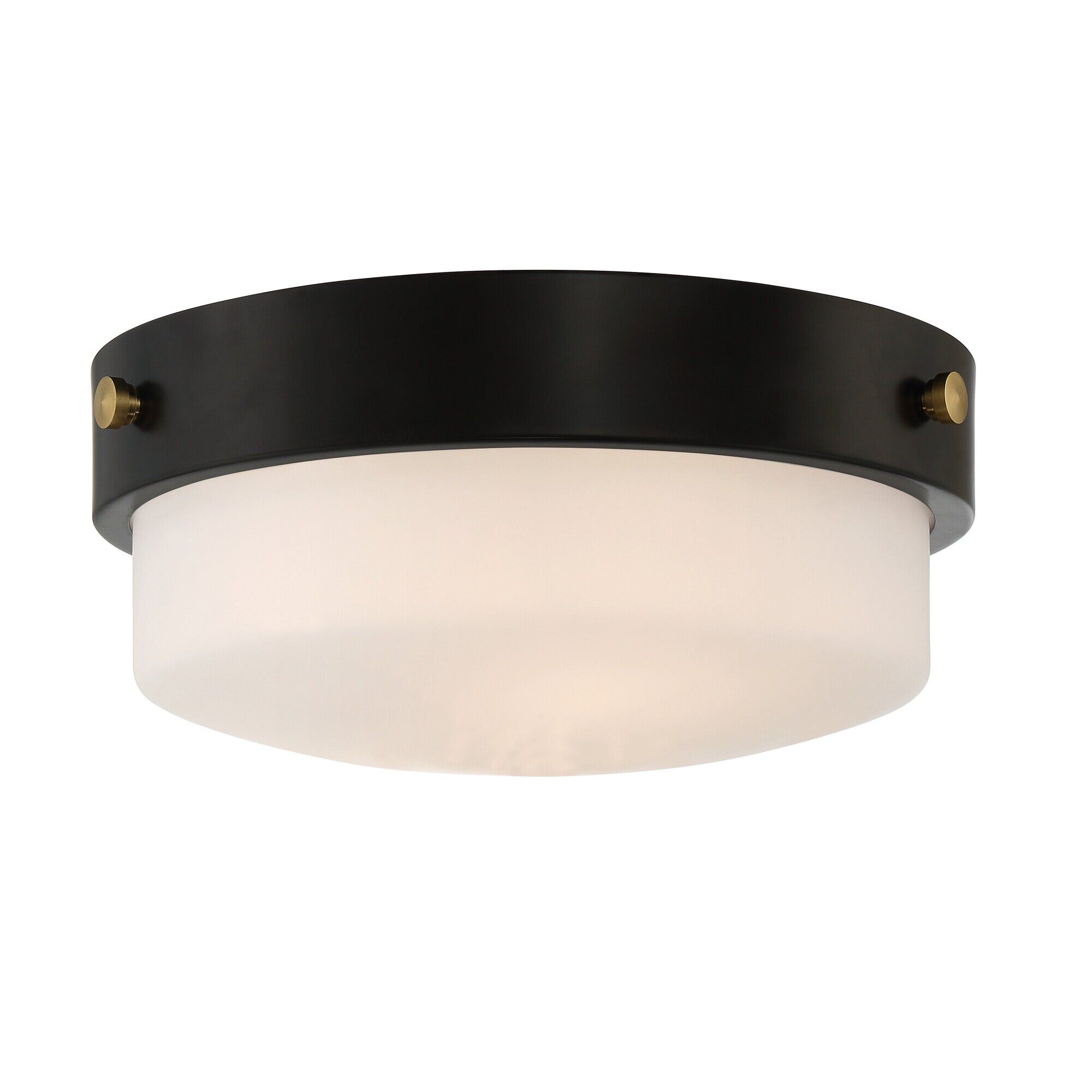 Shown in Flat Black finish and White Frosted glass and Glass shade