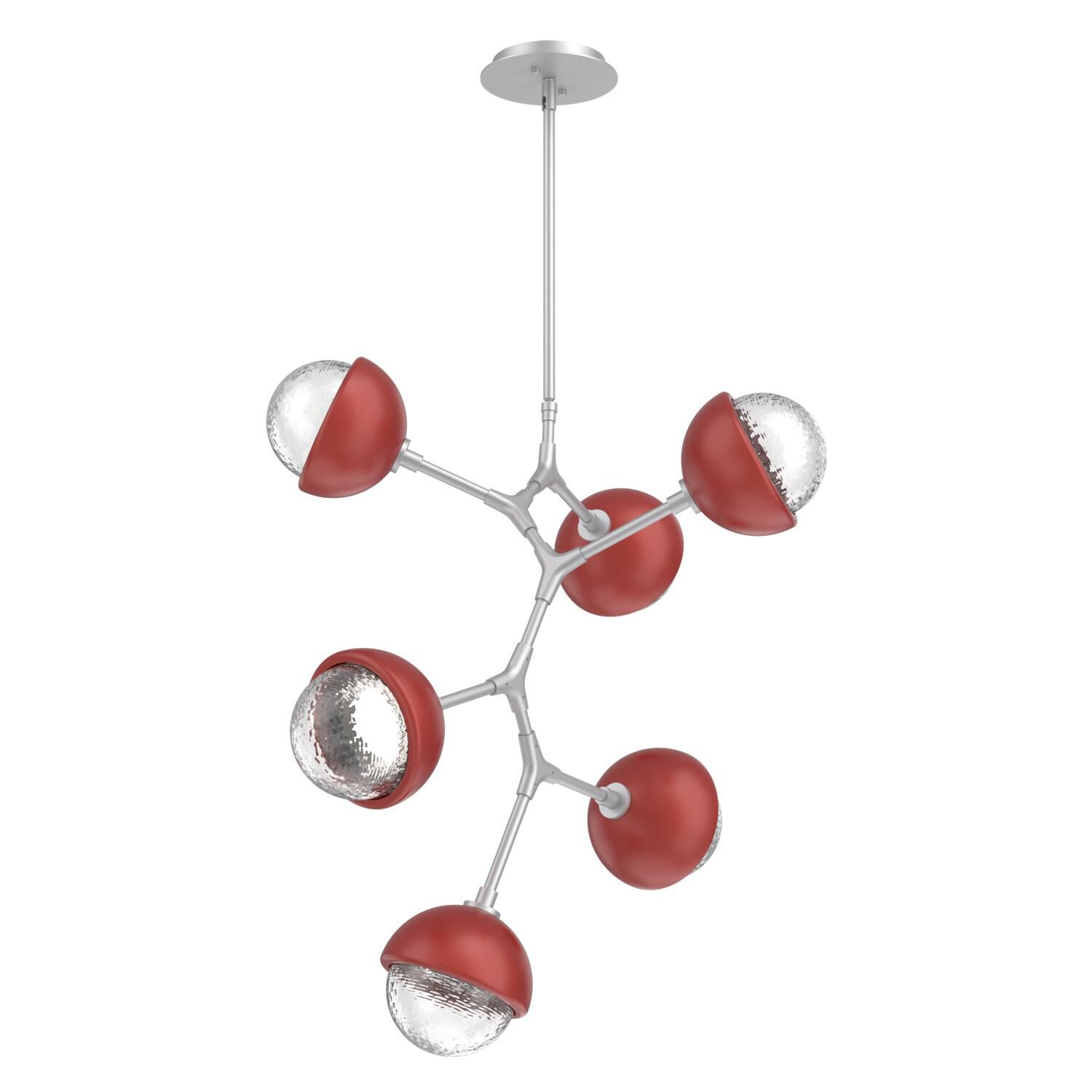 Shown in Classic Silver finish and Clear glass and Cinnamon Red accent