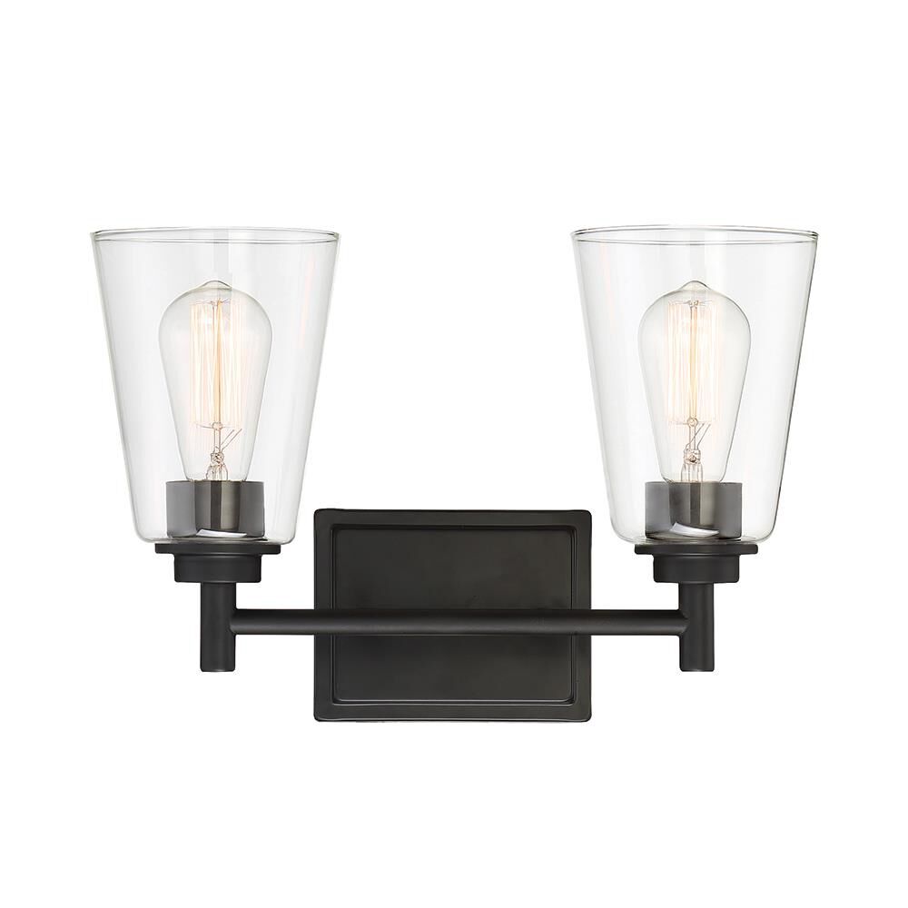 Shown in Matte Black finish and Clear glass and Clear Glass shade