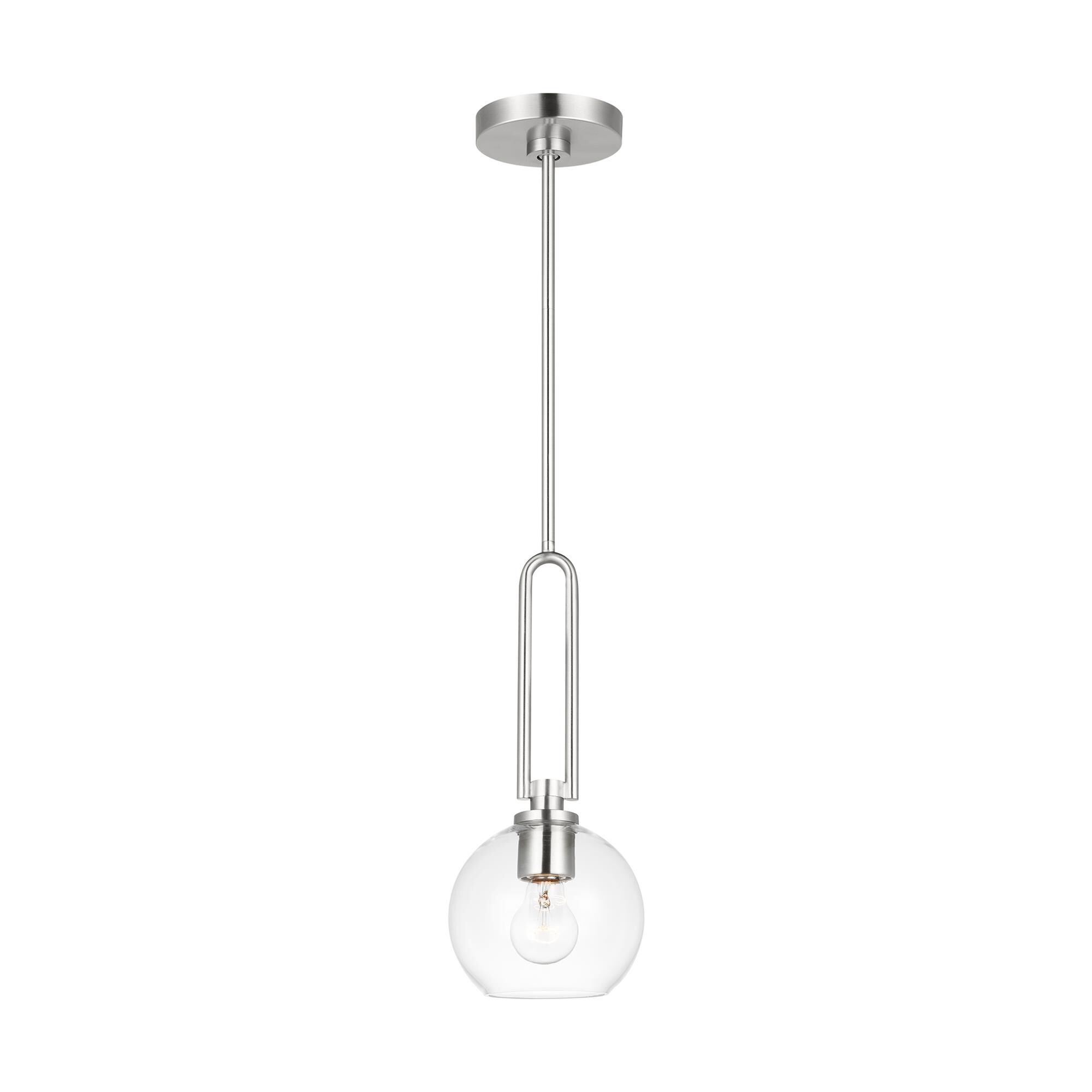 Shown in Brushed Nickel Silver finish and Clear glass and Clear Glass shade