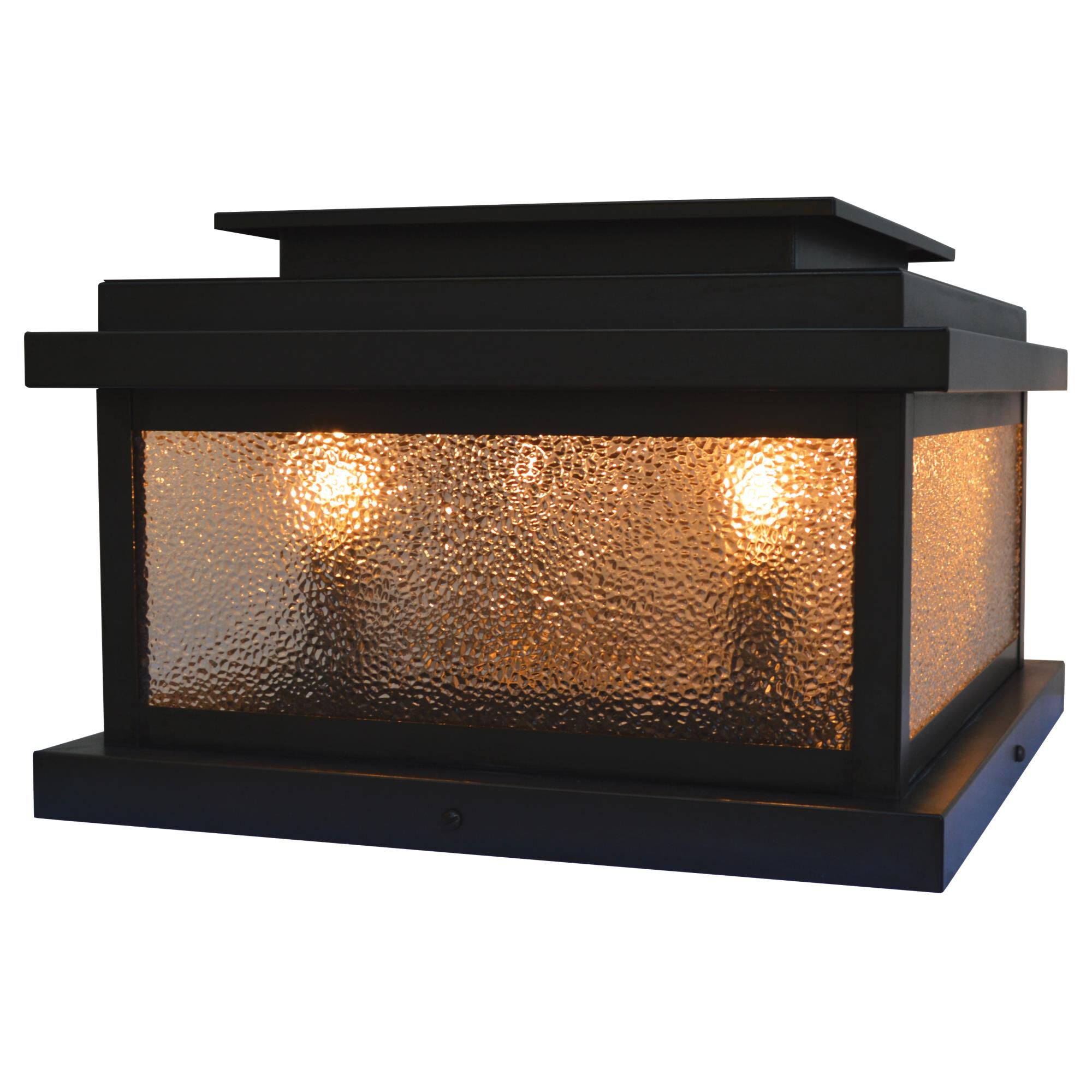 Shown in Bronze finish and Dew Drop glass