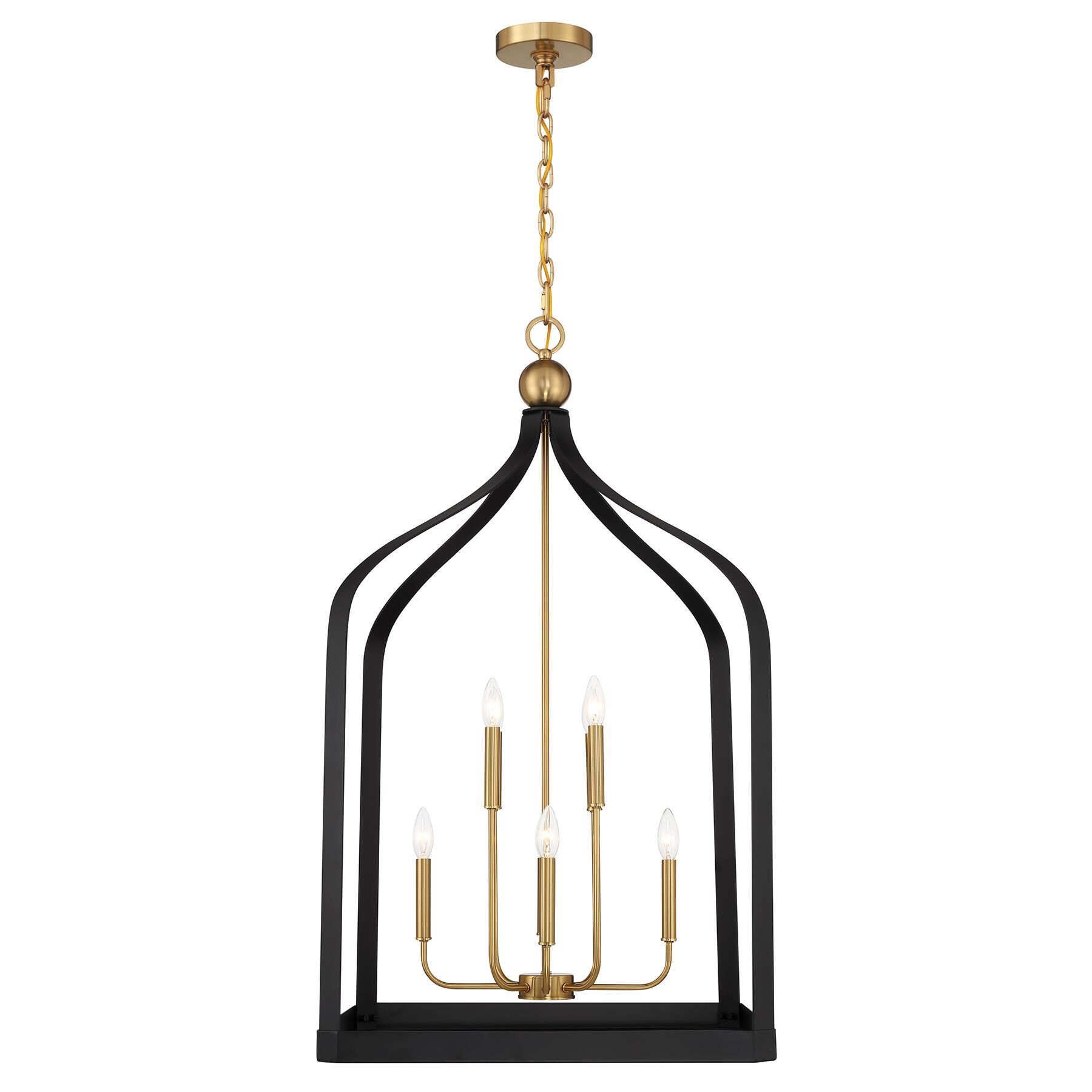 Shown in Matte Black With Warm Brass Accents finish