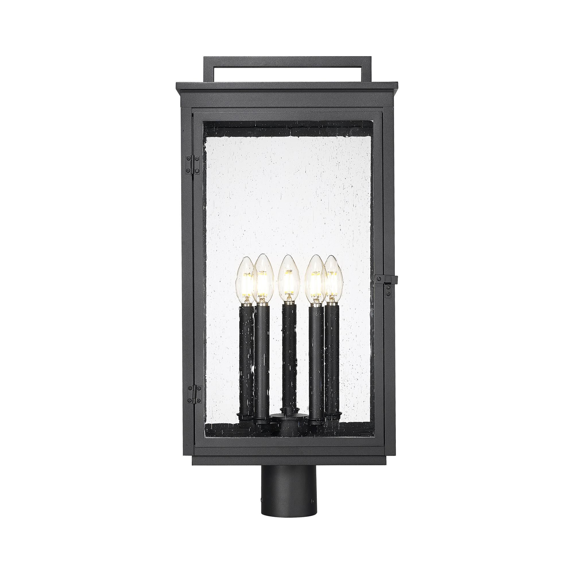 Shown in Sand Black finish and Clear Seedy glass and Clear Seedy shade