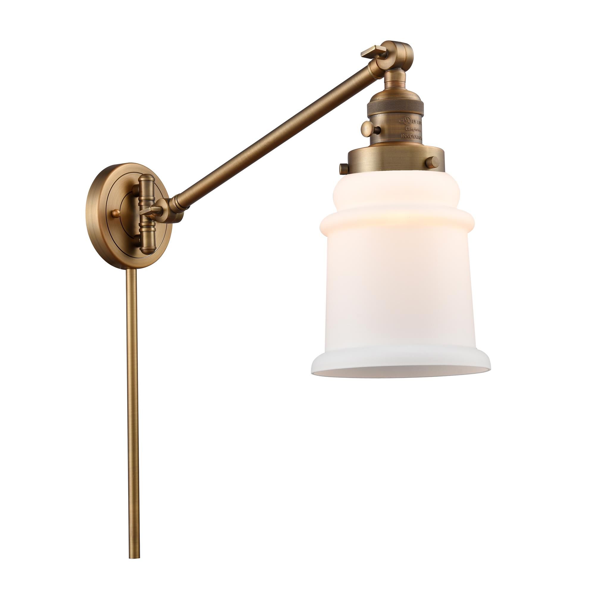 Shown in Brushed Brass finish and Matte White - Bell glass
