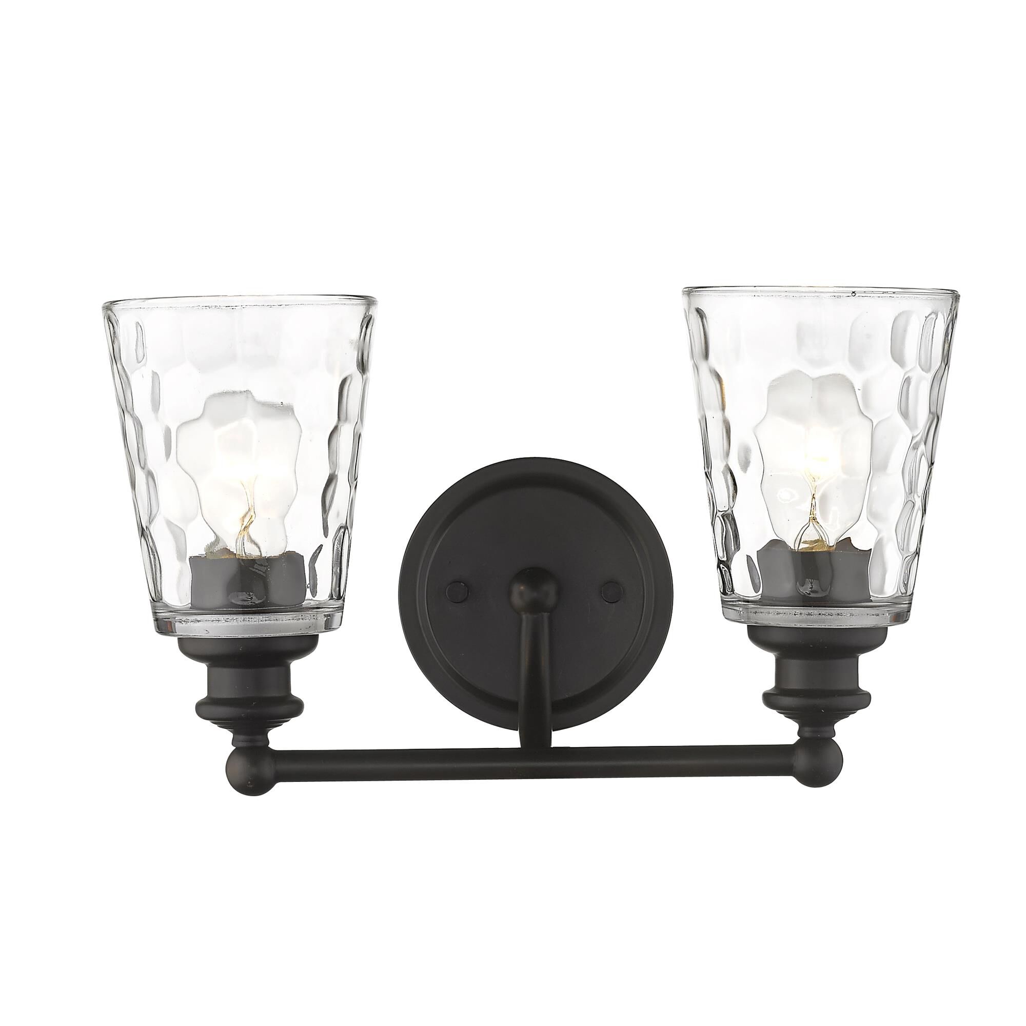 Shown in Oil-Rubbed Bronze finish and Clear glass and Clear, Optic Cone Shaped Glass shade