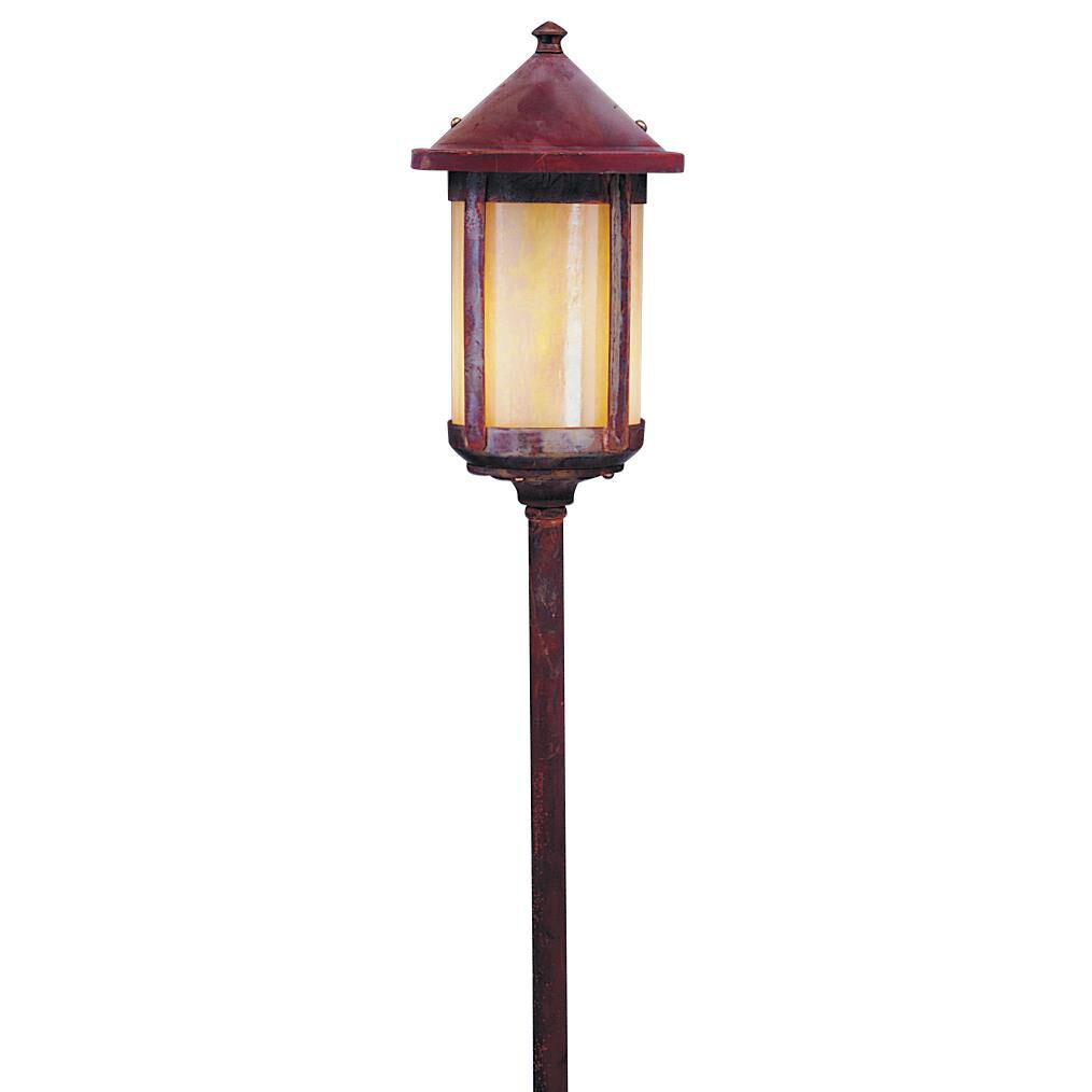 Shown in Rustic Brown finish and Almond Mica glass