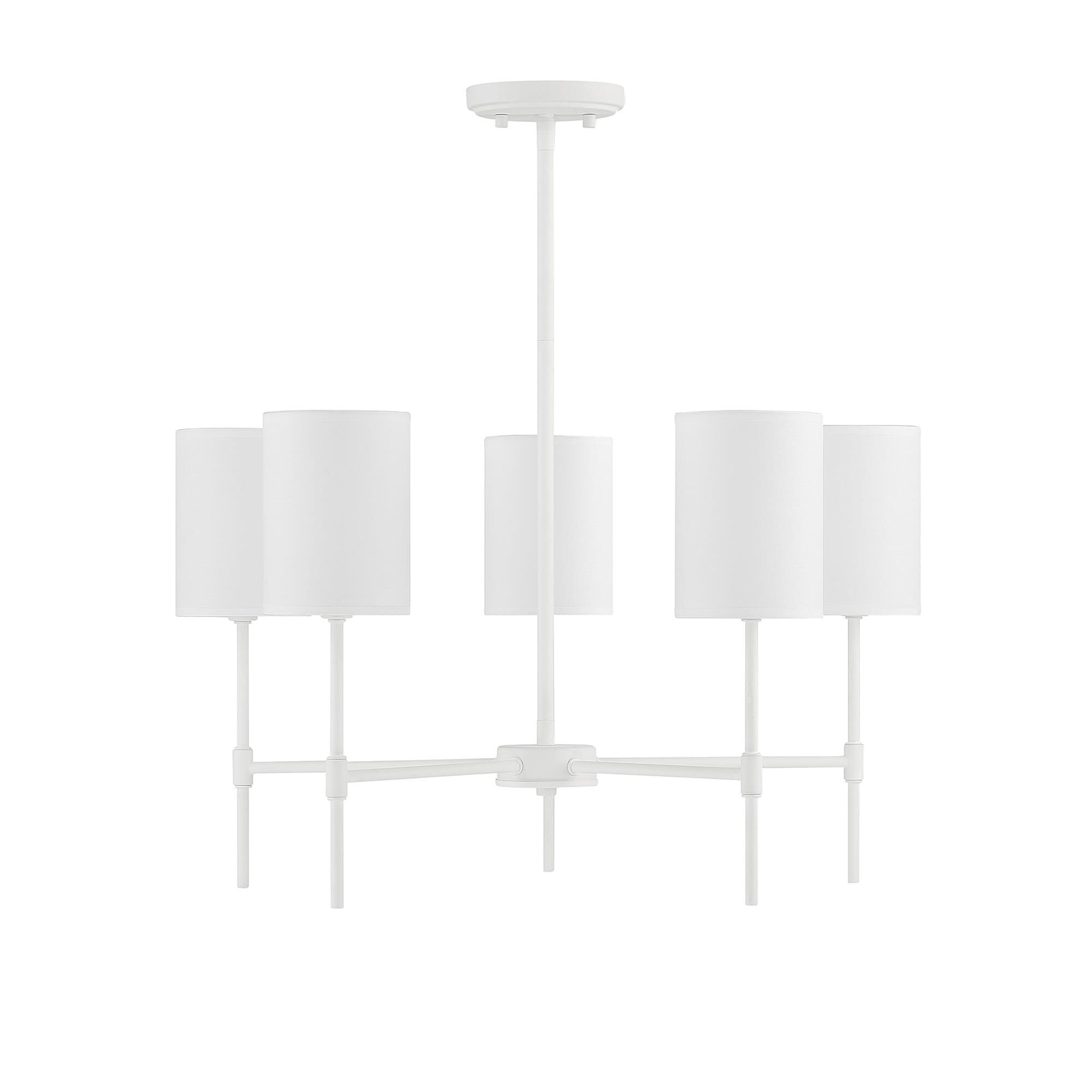 Shown in Bisque White finish and White Fabric shade