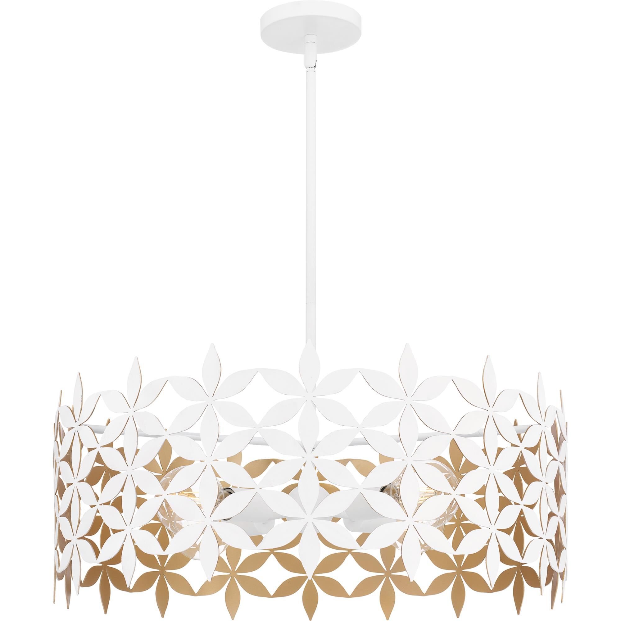 Shown in Matte White finish and Metal shade