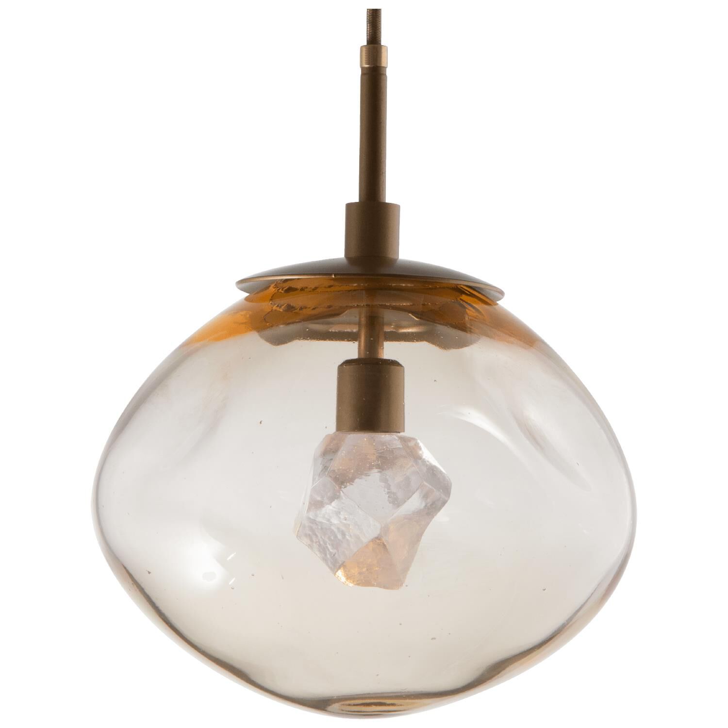 Shown in Gilded Brass finish and Zircon Inner Amber Outer glass