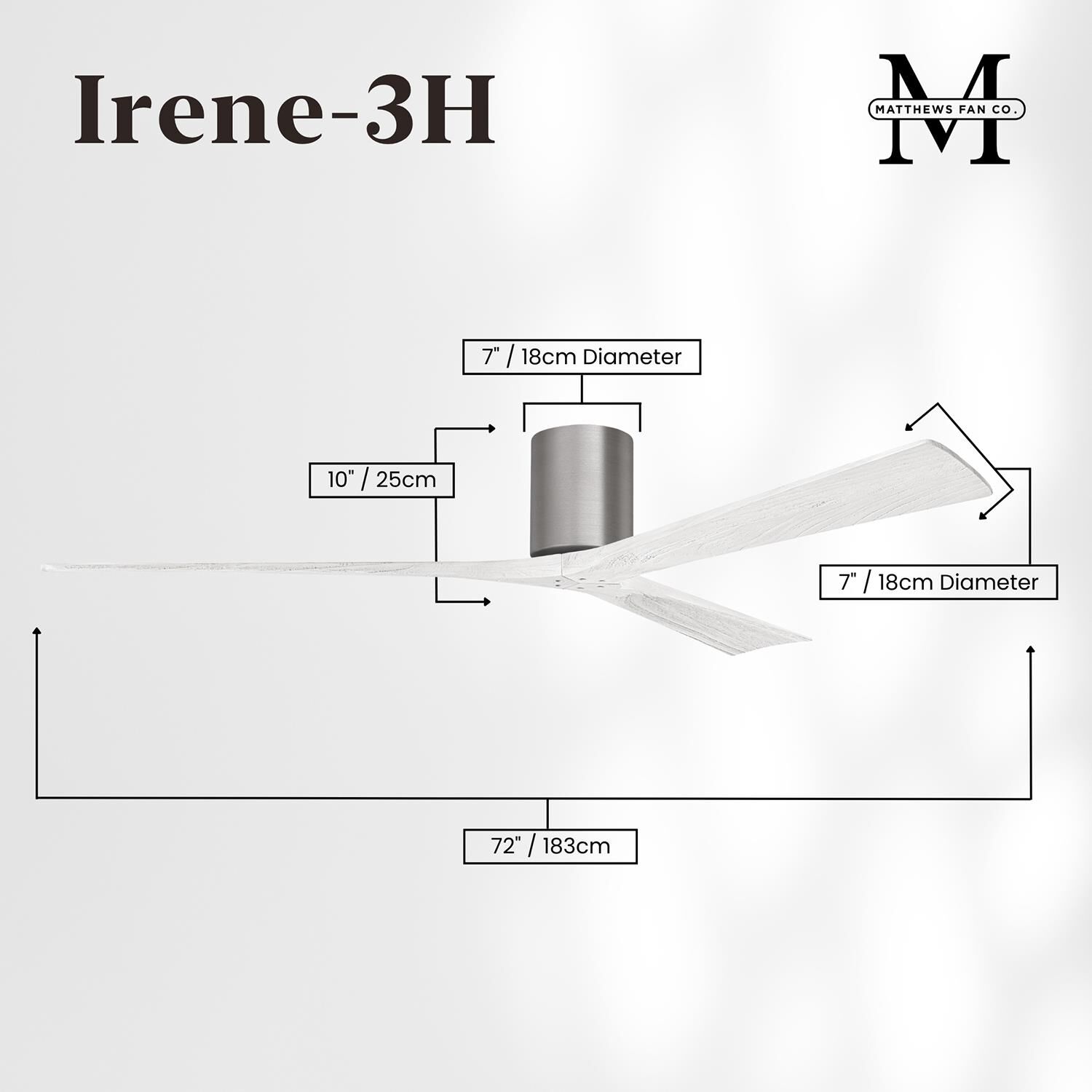 Irene 72 Inch Flush Mount Fan by Matthews Fan Company