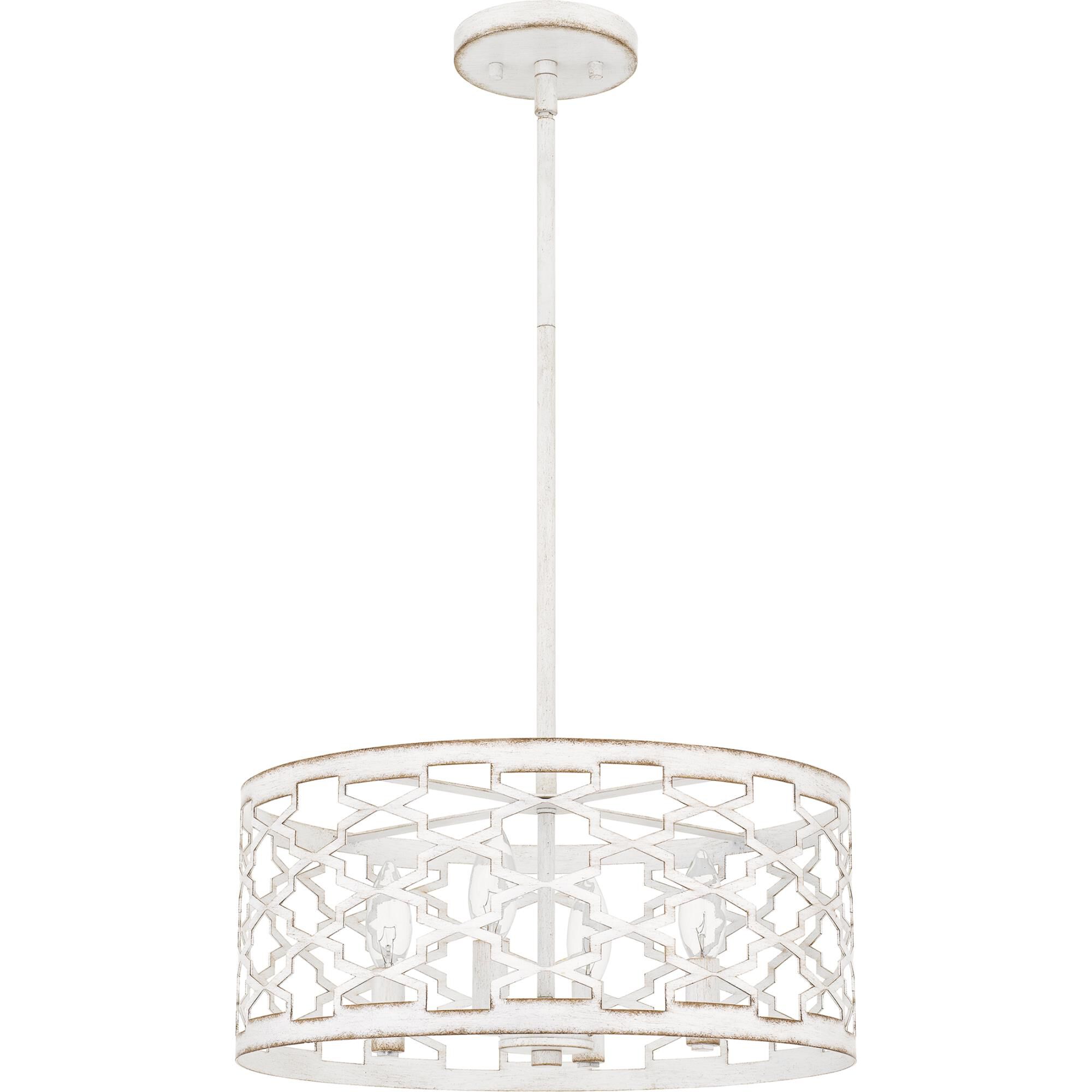 Shown in Antique White finish and Metal shade