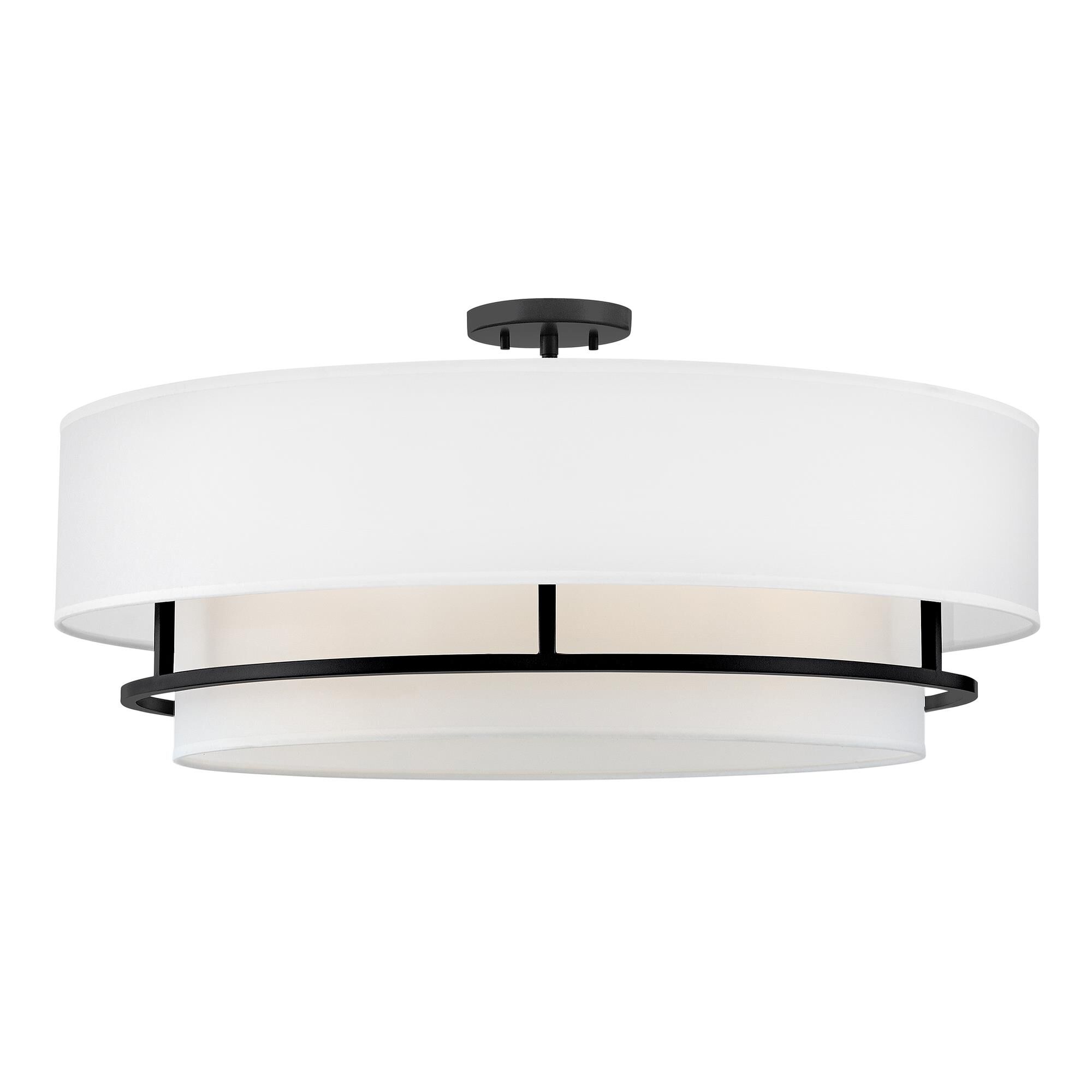 Shown in Black finish and Faux Parchment shade