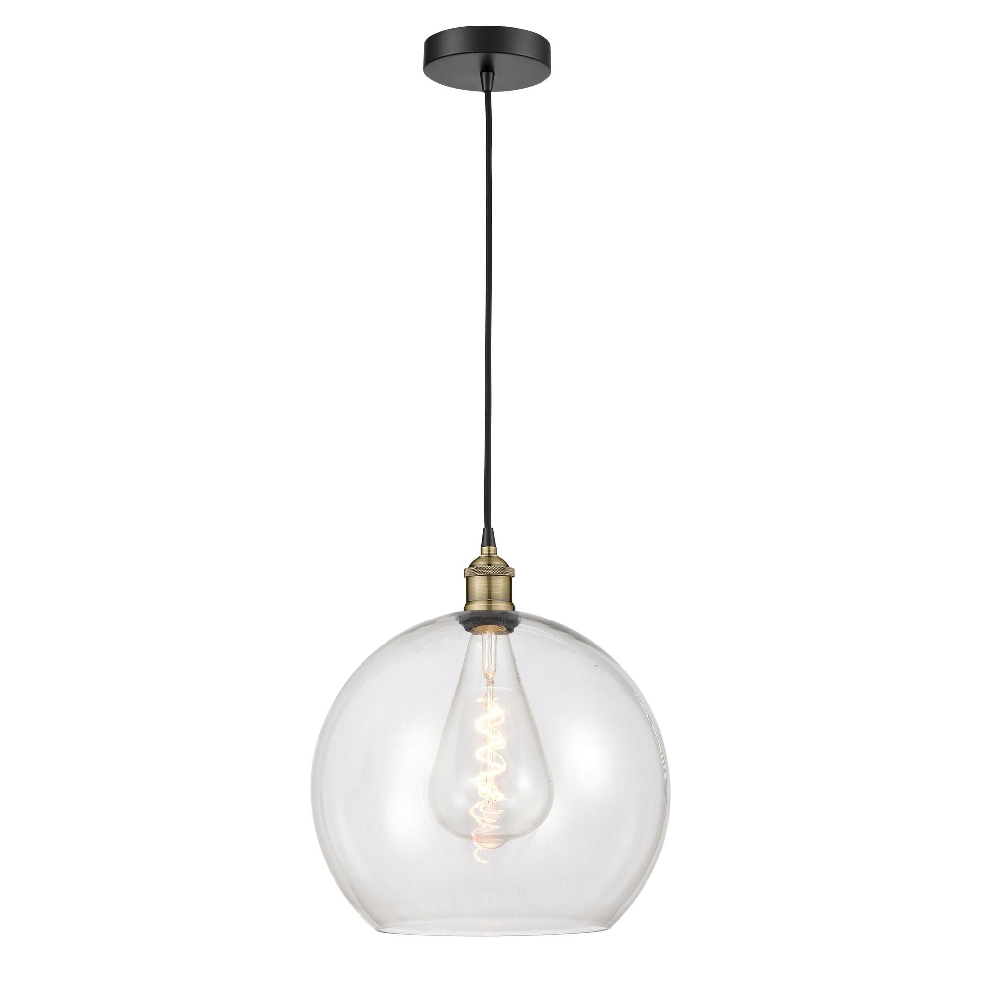 Shown in Black Antique Brass finish and Clear glass