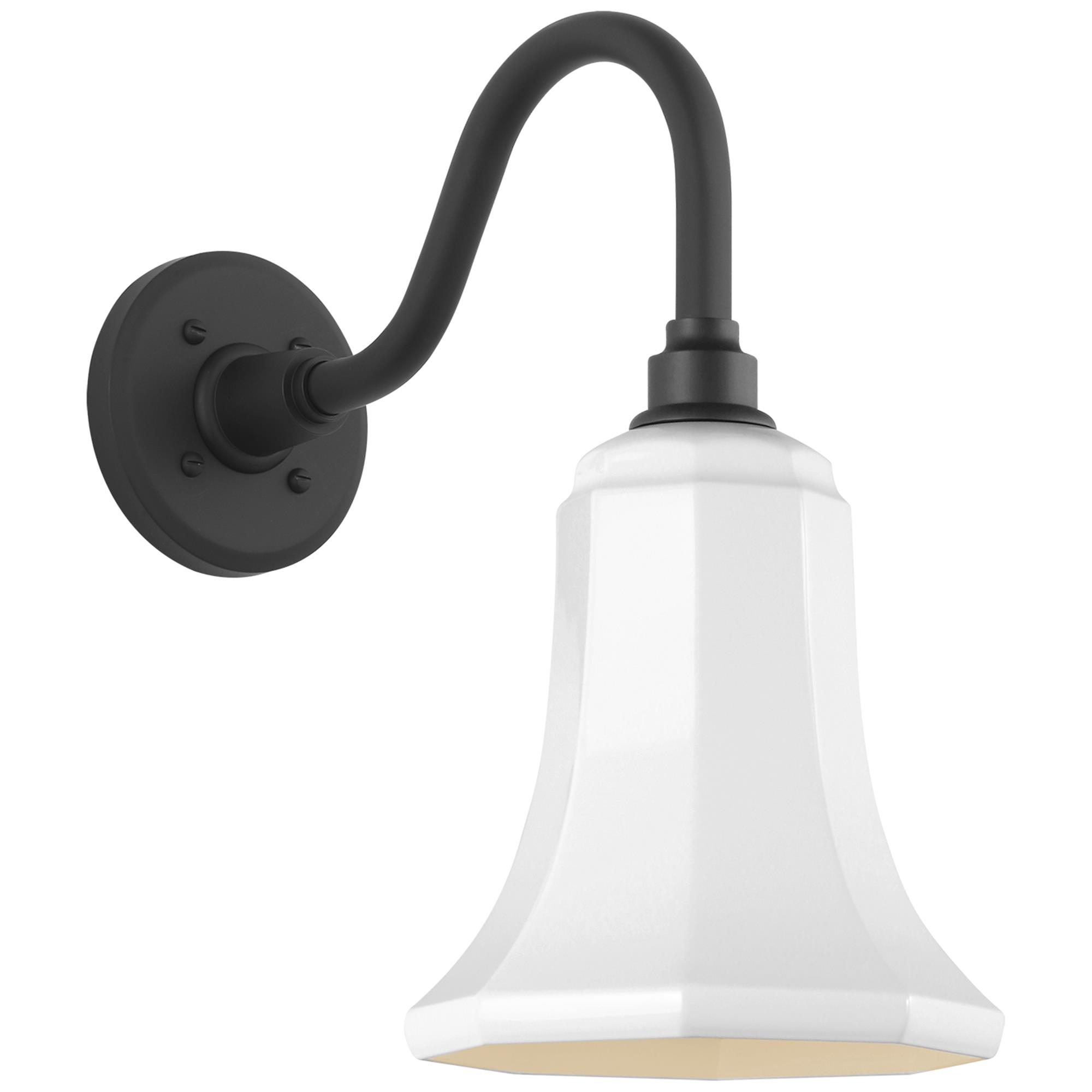 Shown in Matte Black finish and White Savannah shade